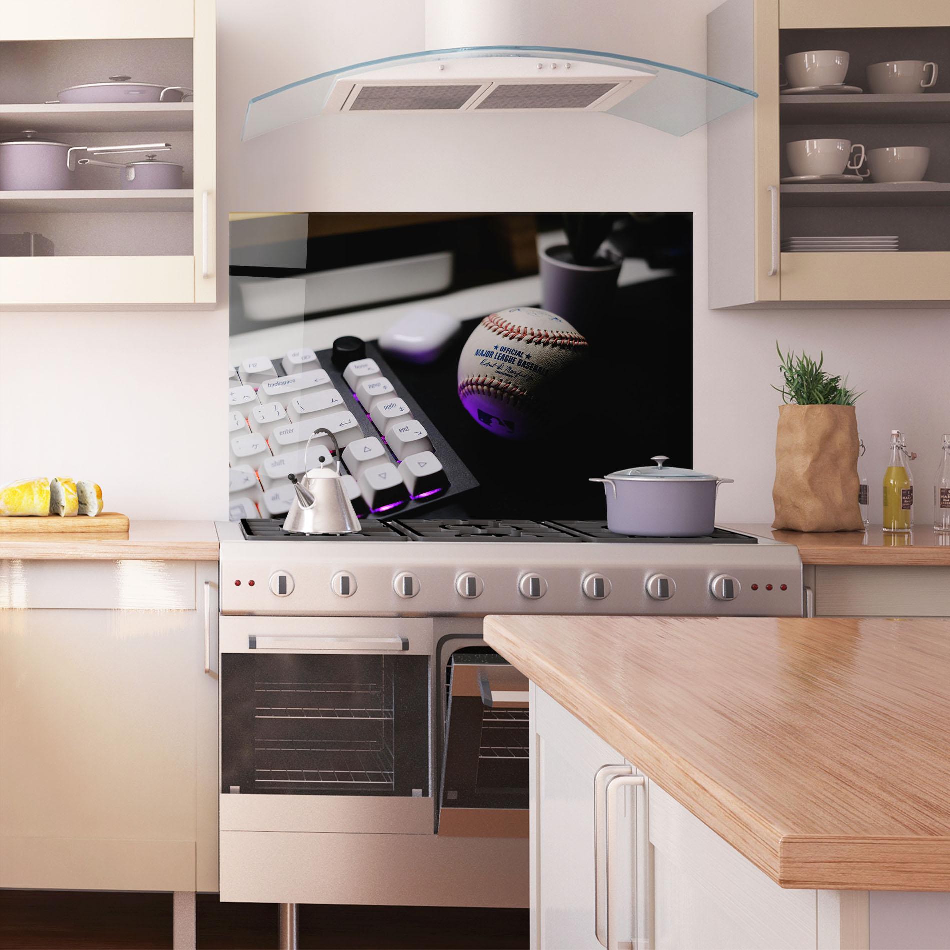 Panou Sticla Bucatarie Baseball Ball Gaming mockup 1