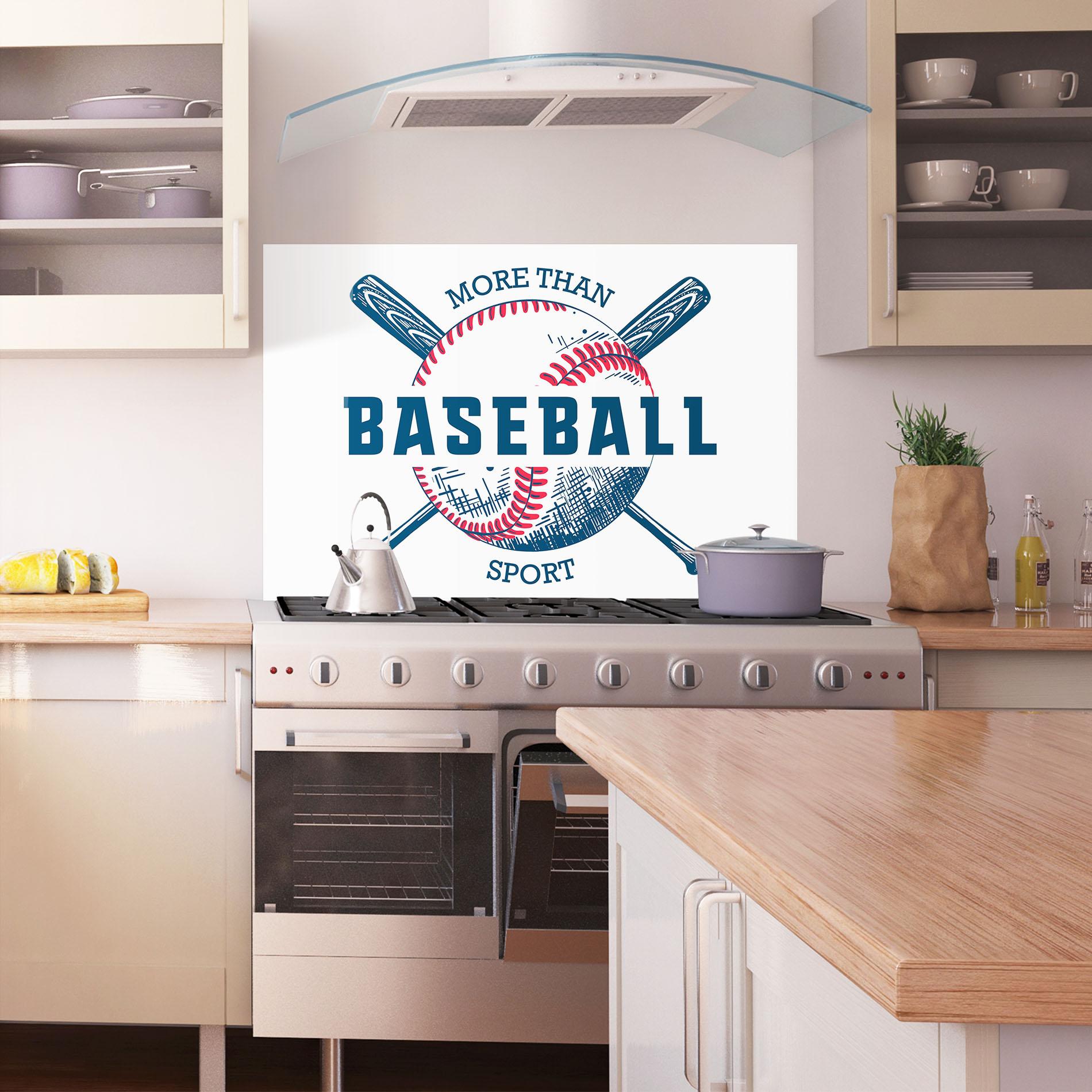 Panou Sticla Bucatarie Baseball Sport mockup 1
