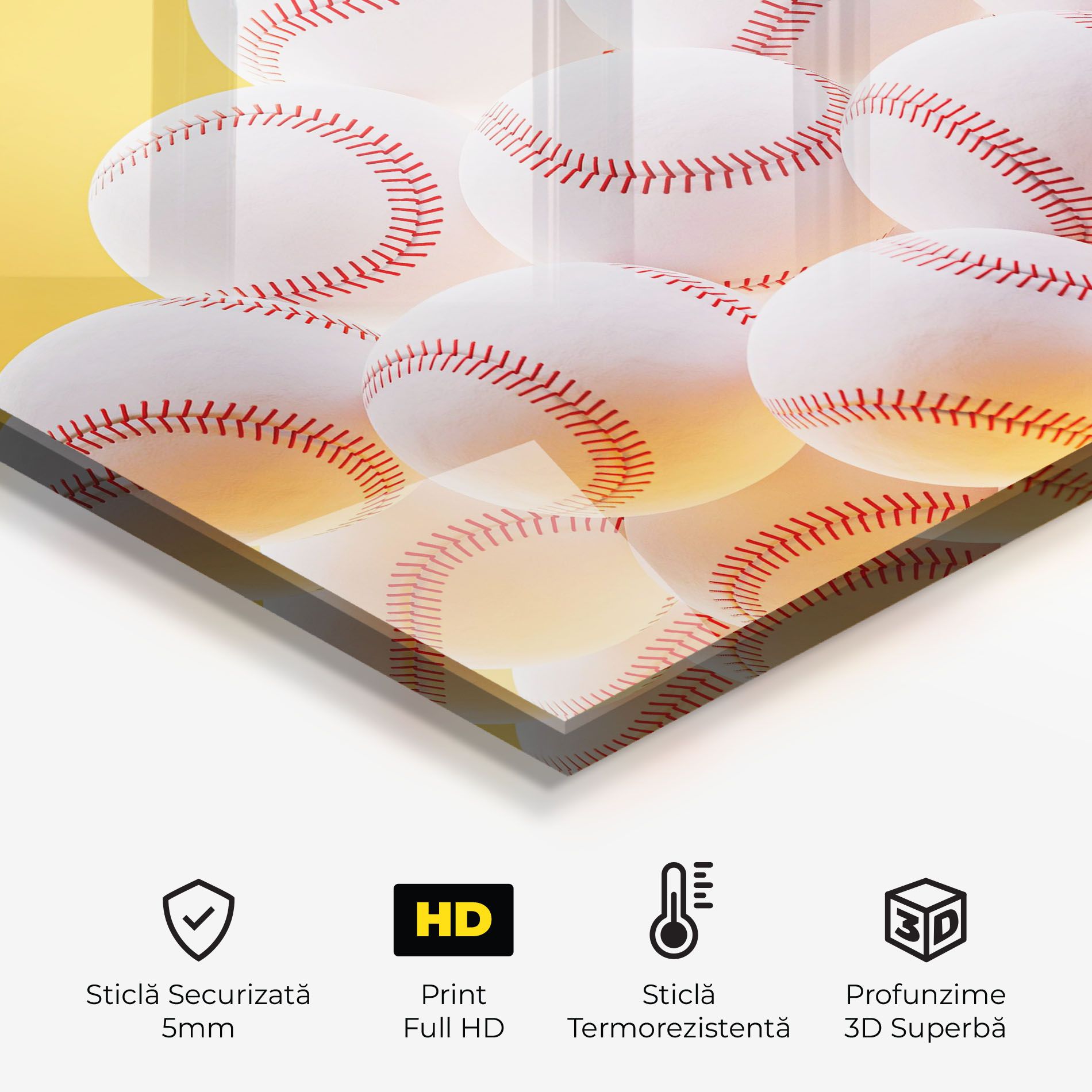 Baseball Ball On Yellow mockup 2