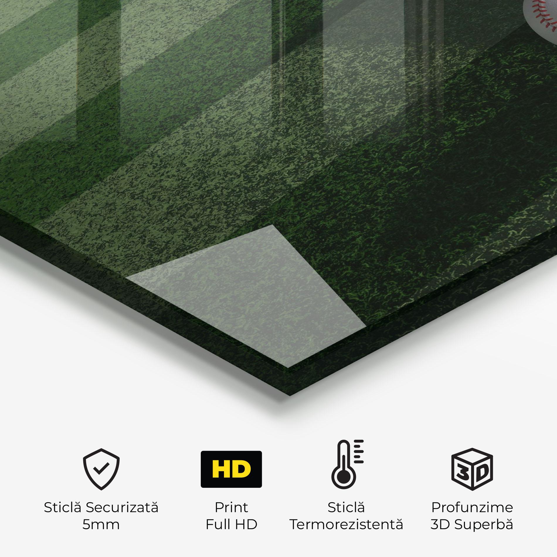 Panou Sticla Bucatarie Baseball Balls On Grass mockup 2