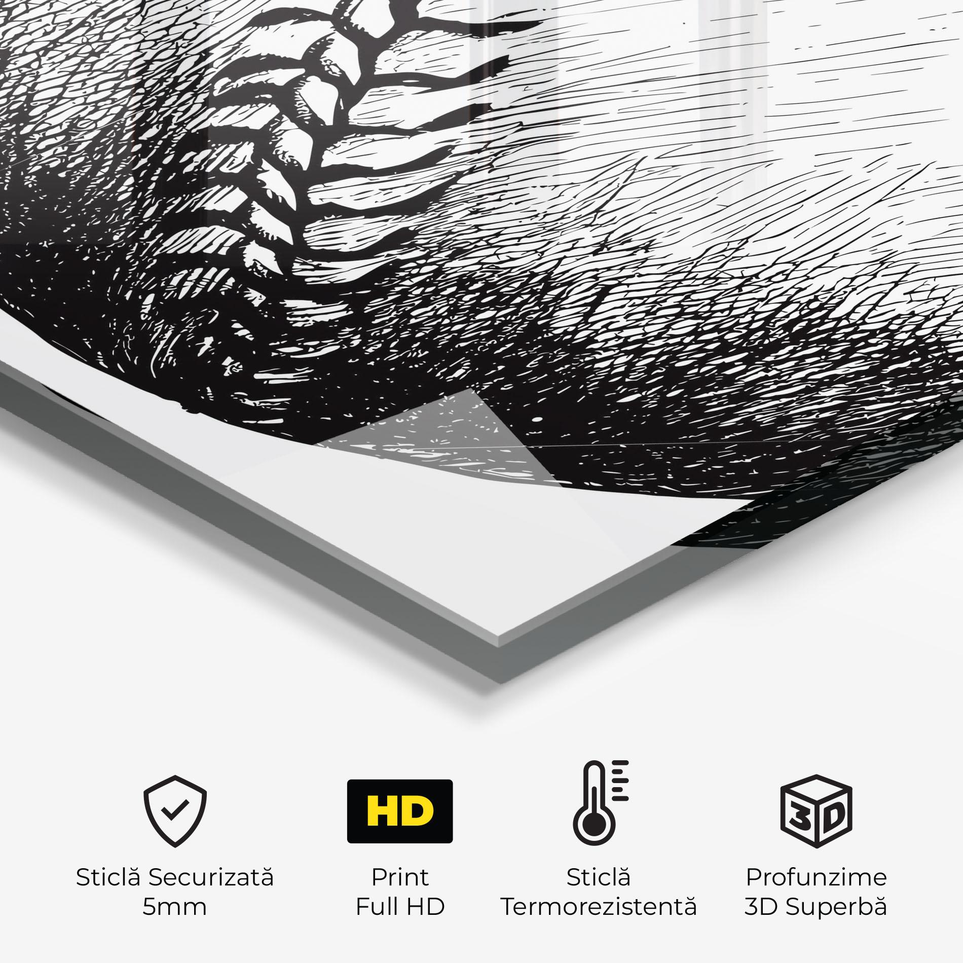 Panou Sticla Bucatarie Baseball Black Line mockup 2