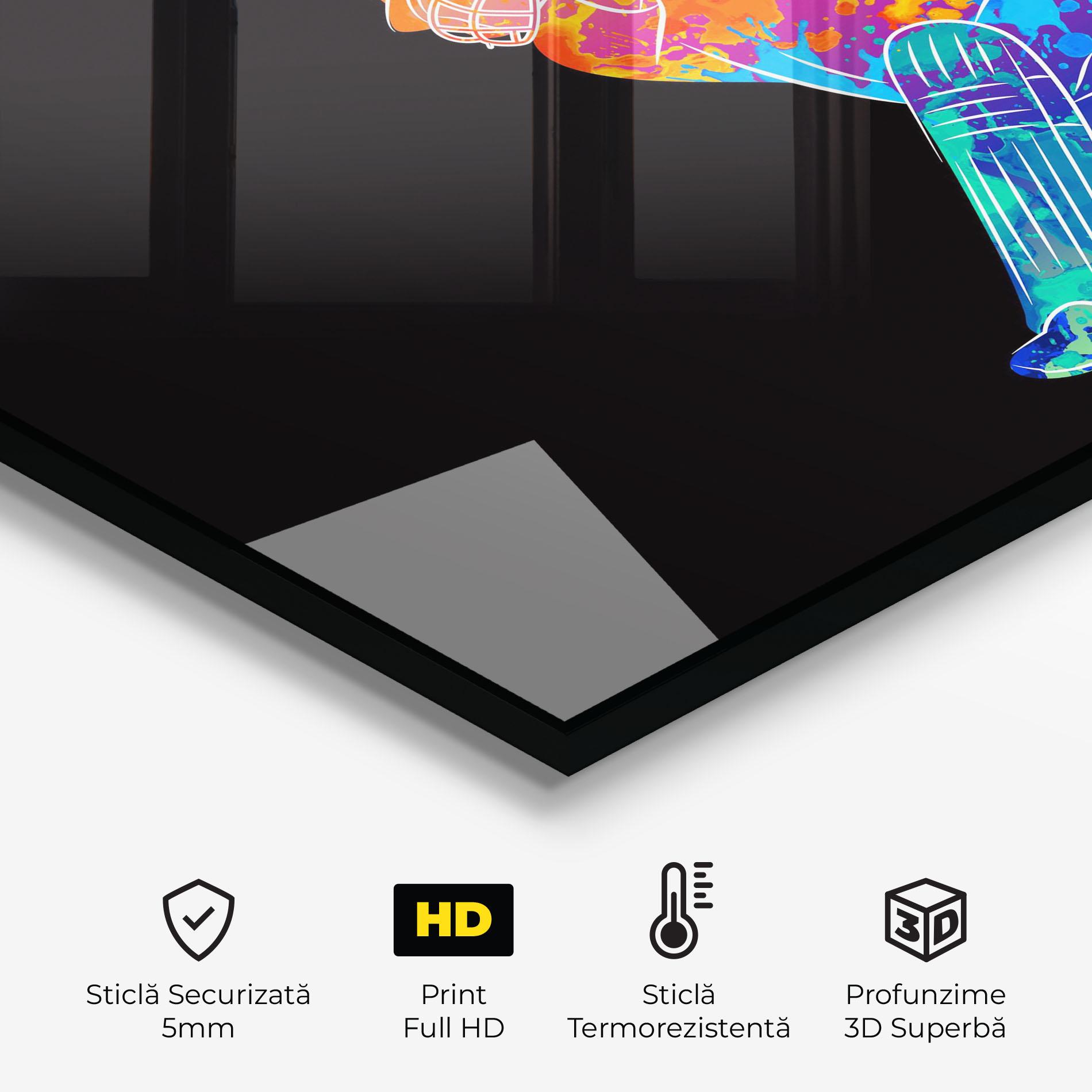 Panou Sticla Bucatarie Baseball Color Art mockup 2