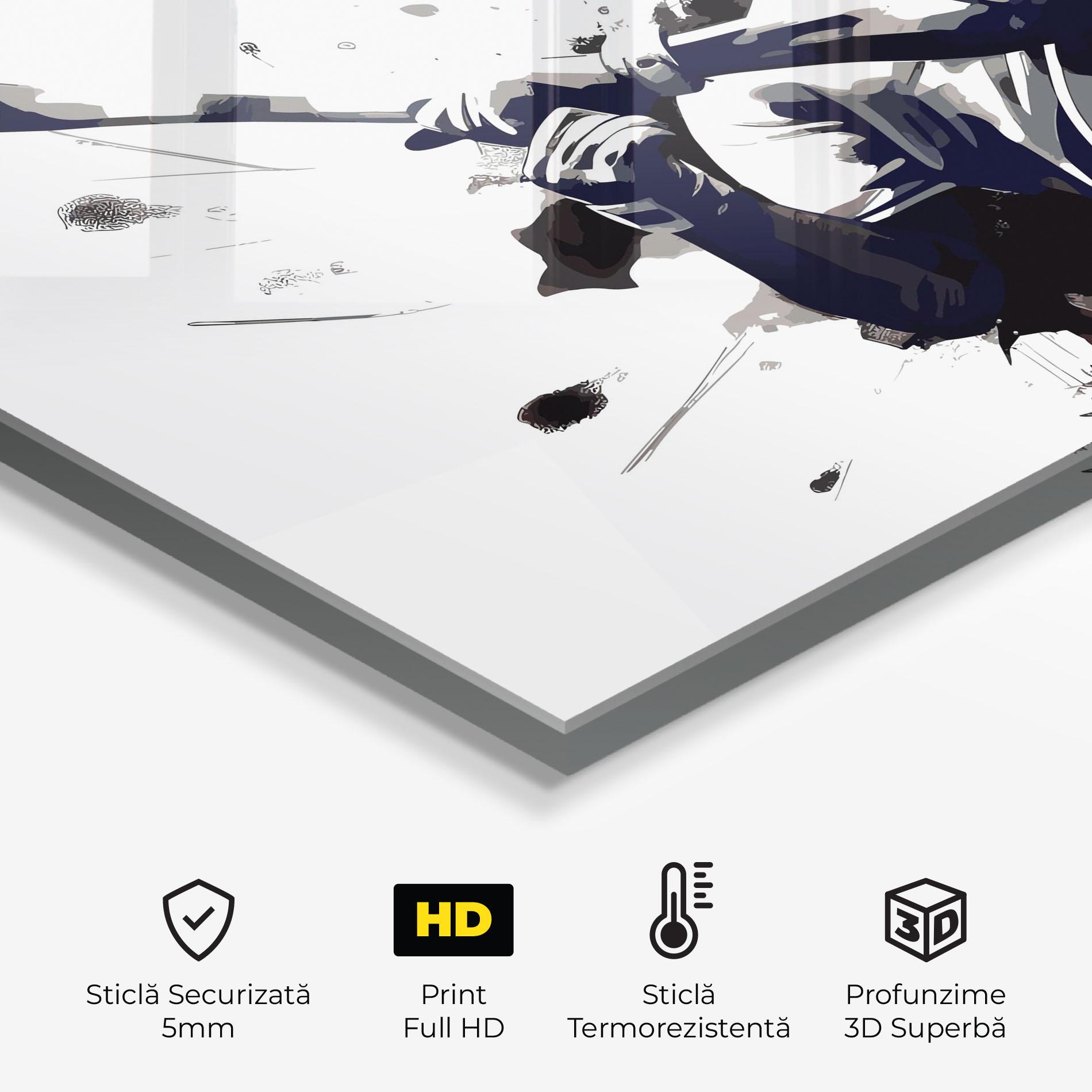 Panou Sticla Bucatarie Baseball Grey Art mockup 2