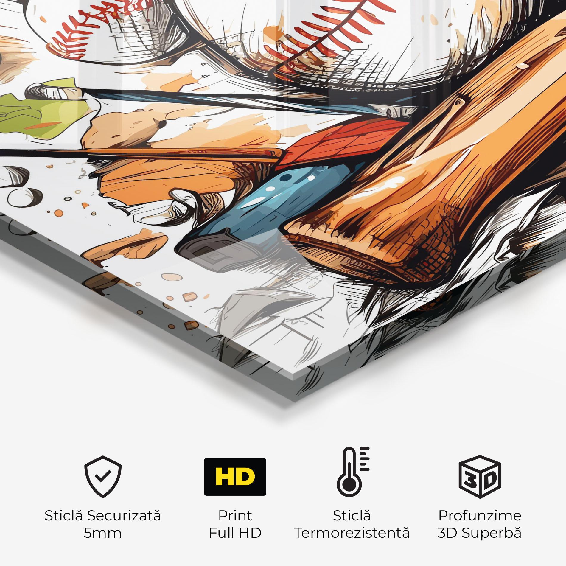 Panou Sticla Bucatarie Baseball Trash mockup 2