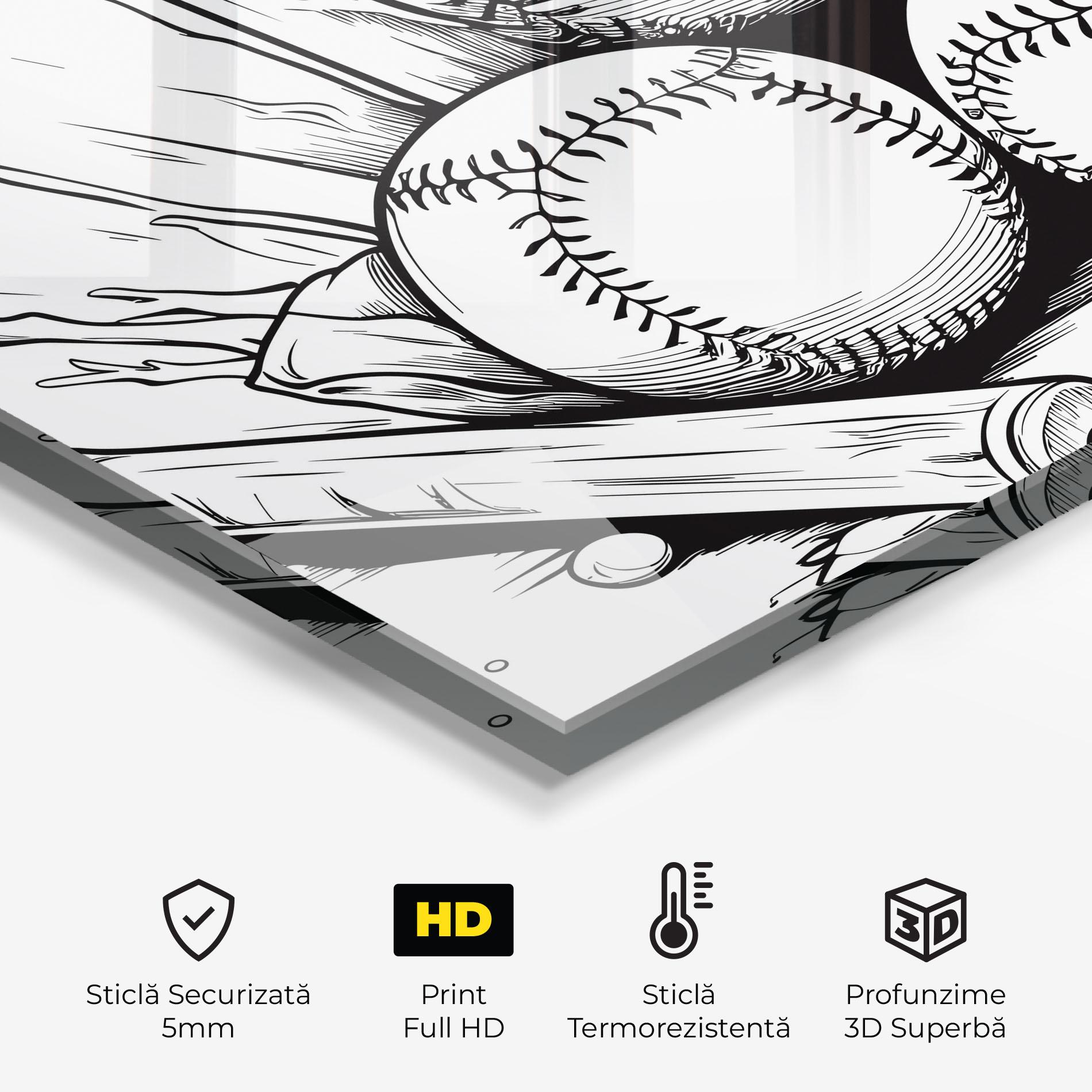 Panou Sticla Bucatarie Big Baseball Ball mockup 2
