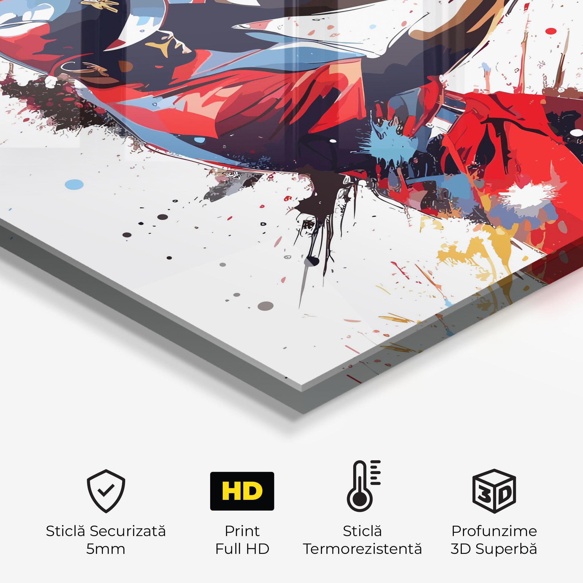 Panou Sticla Bucatarie Colorful Baseball mockup 2