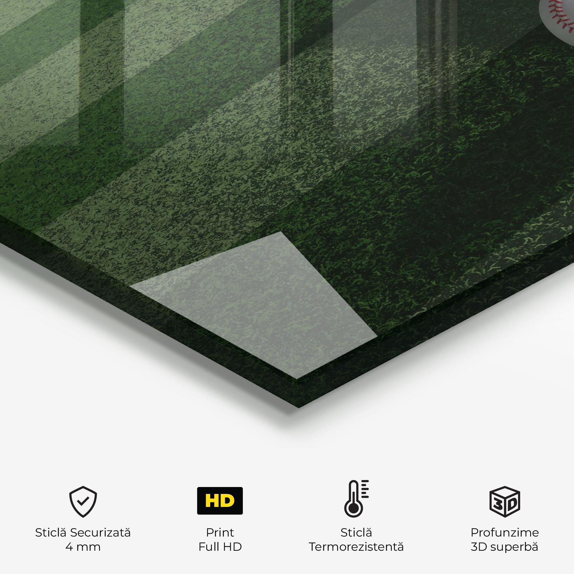 Panou Sticla Bucatarie Baseball Balls On Grass mockup 2