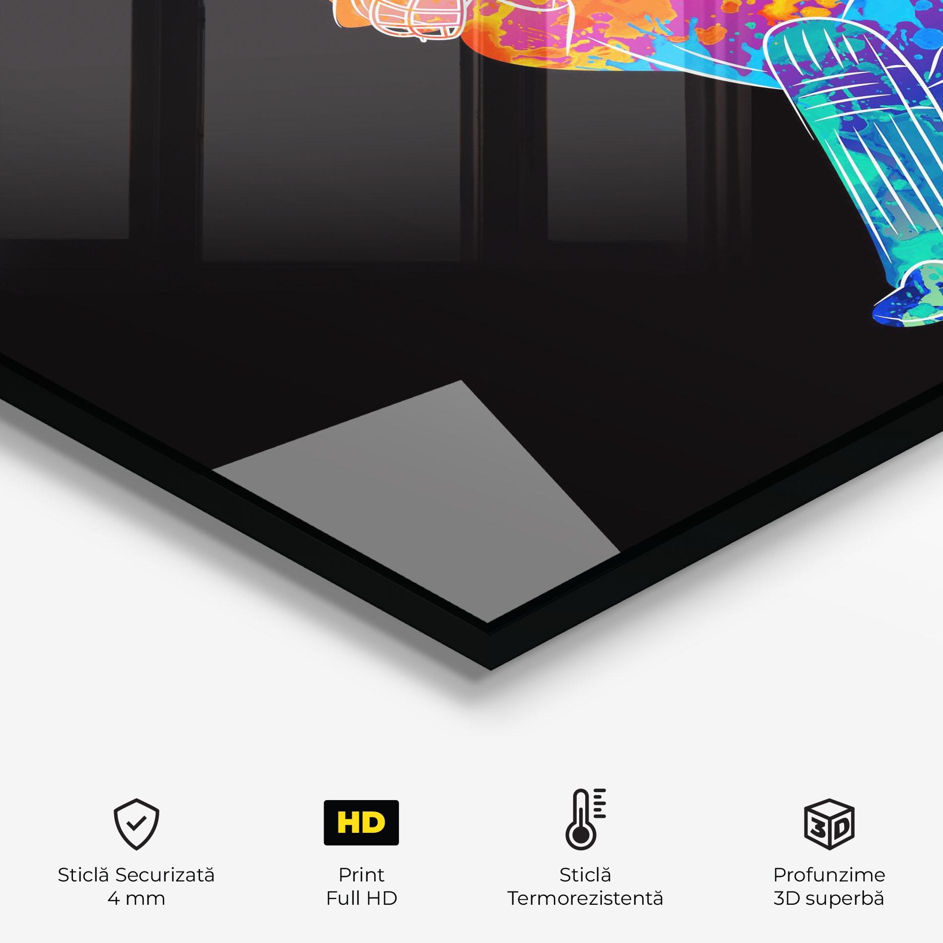 Panou Sticla Bucatarie Baseball Color Art mockup 2