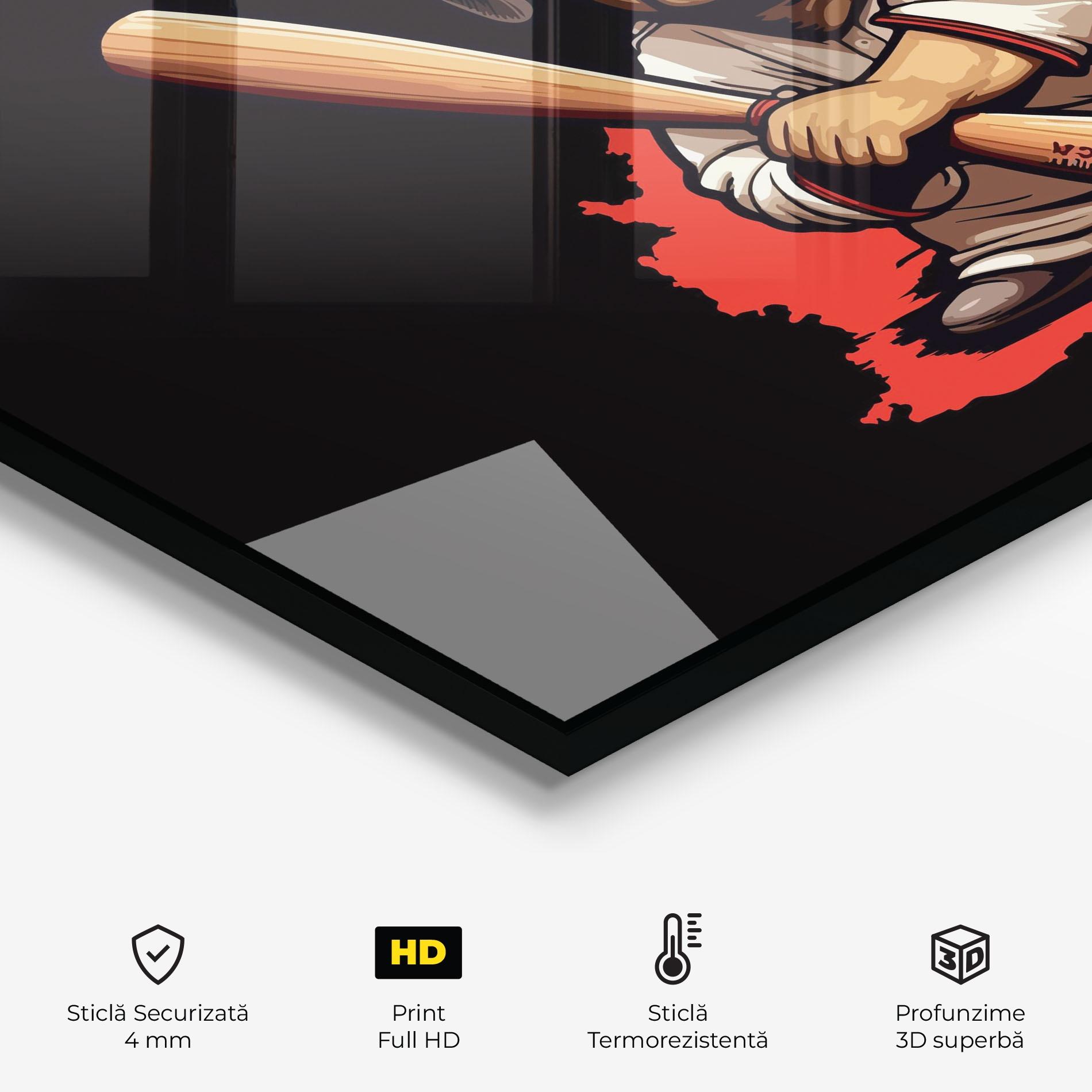 Panou Sticla Bucatarie Baseball Dog mockup 2