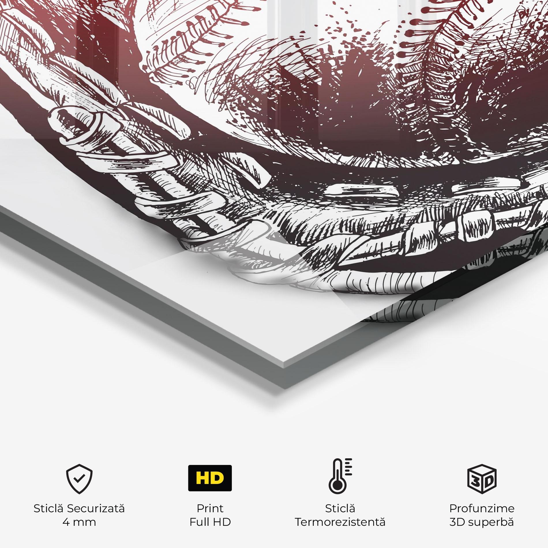 Panou Sticla Bucatarie Baseball Glove Art mockup 2