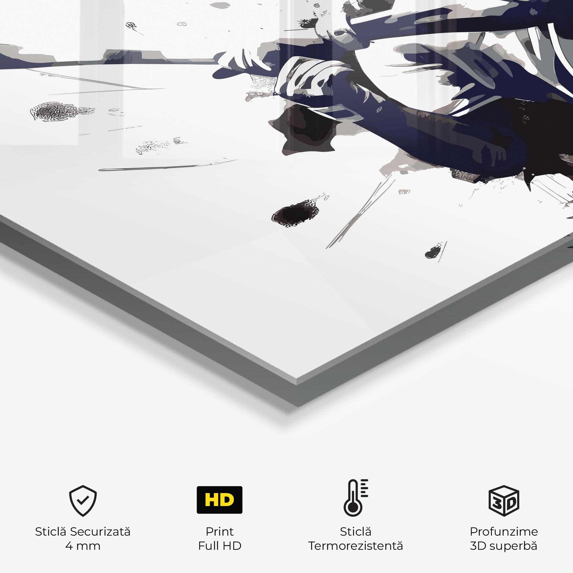 Panou Sticla Bucatarie Baseball Grey Art mockup 2