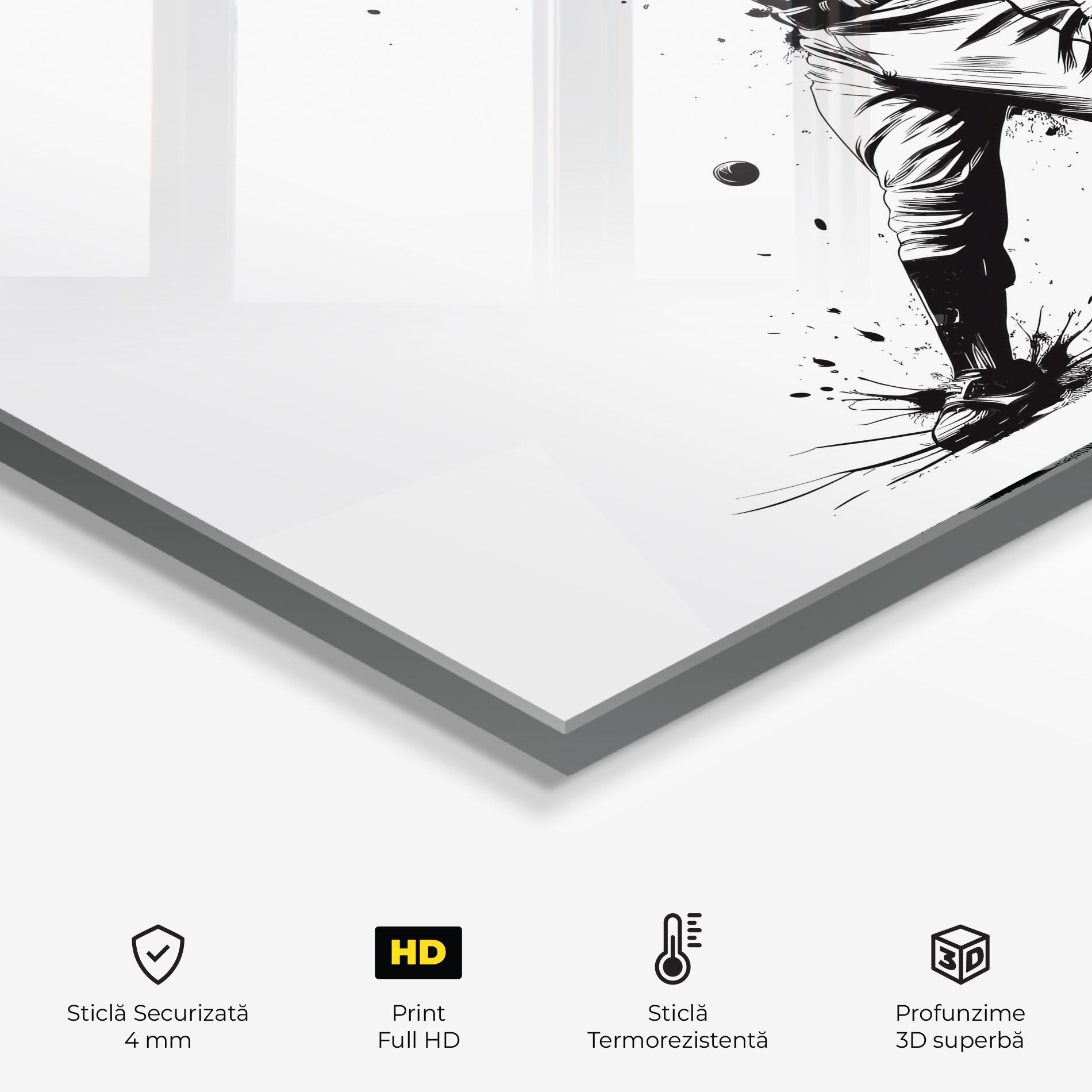 Panou Sticla Bucatarie Baseball Splash mockup 2