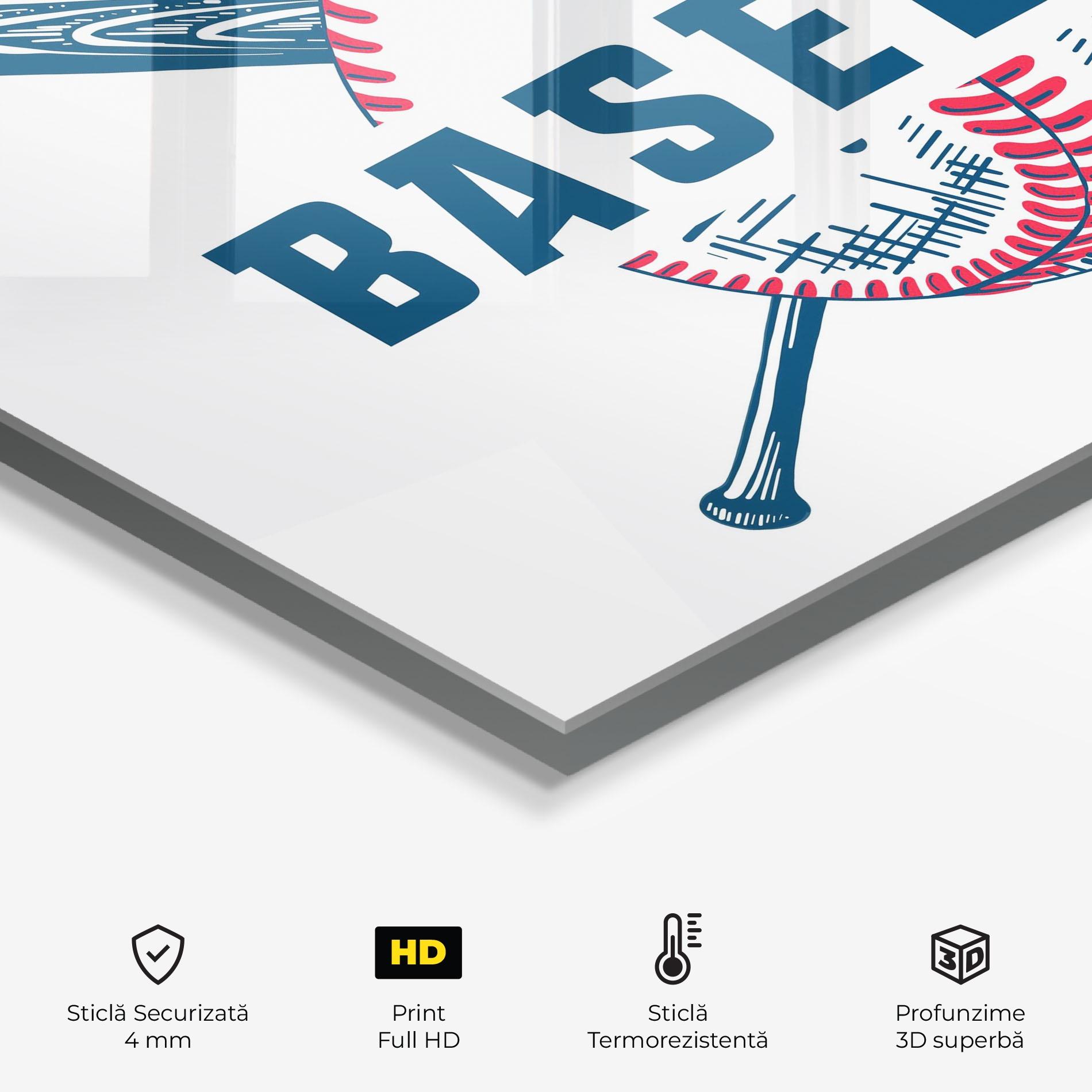 Panou Sticla Bucatarie Baseball Sport mockup 2