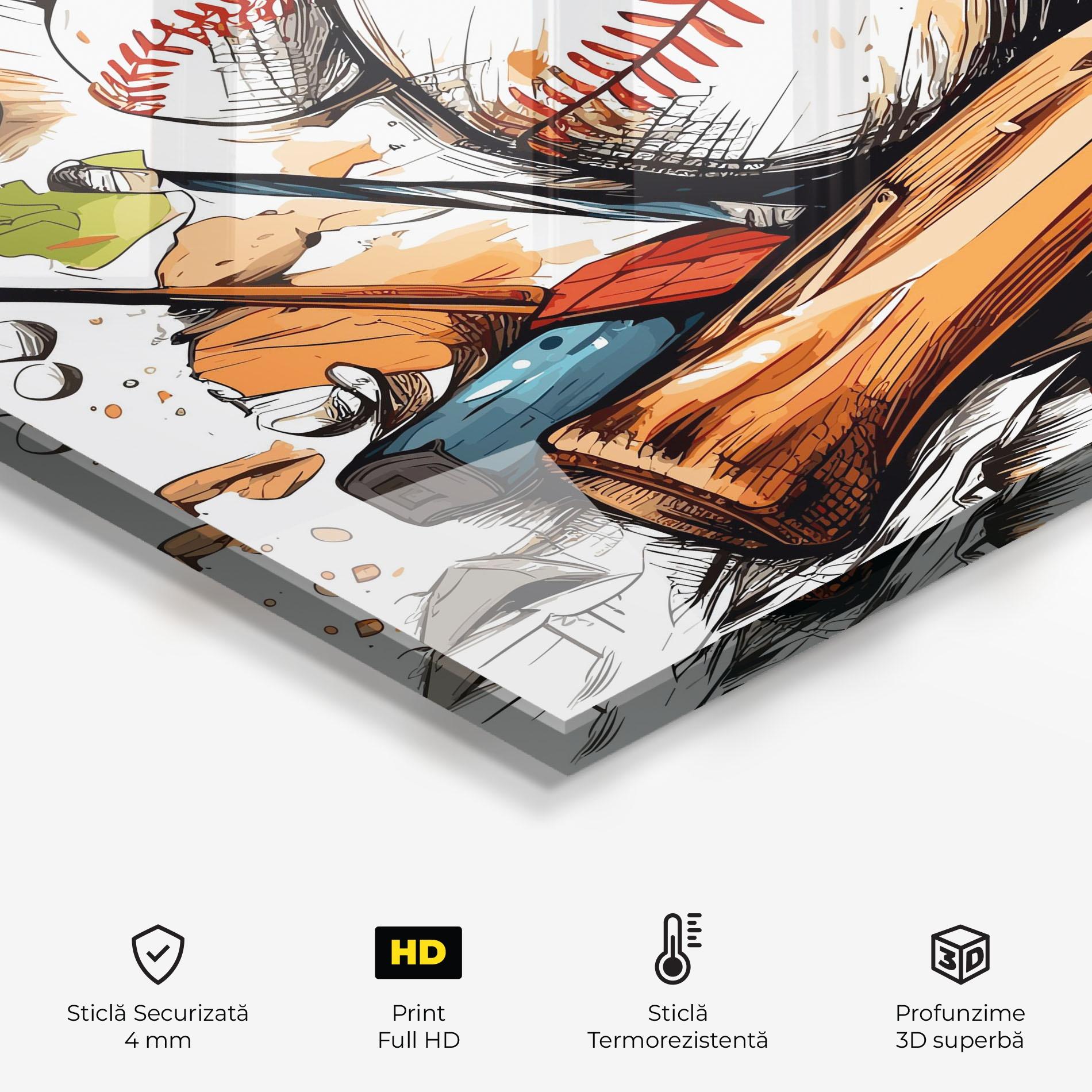Panou Sticla Bucatarie Baseball Trash mockup 2