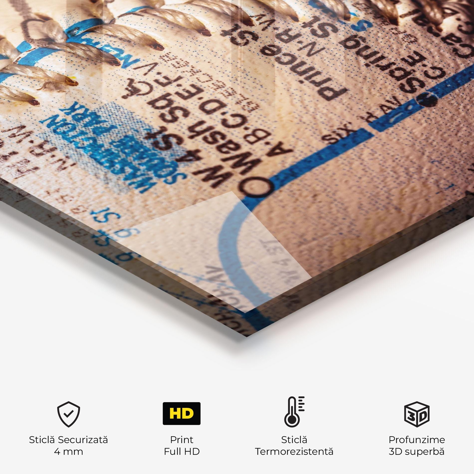 Panou Sticla Bucatarie Blue Text Baseball Ball mockup 2