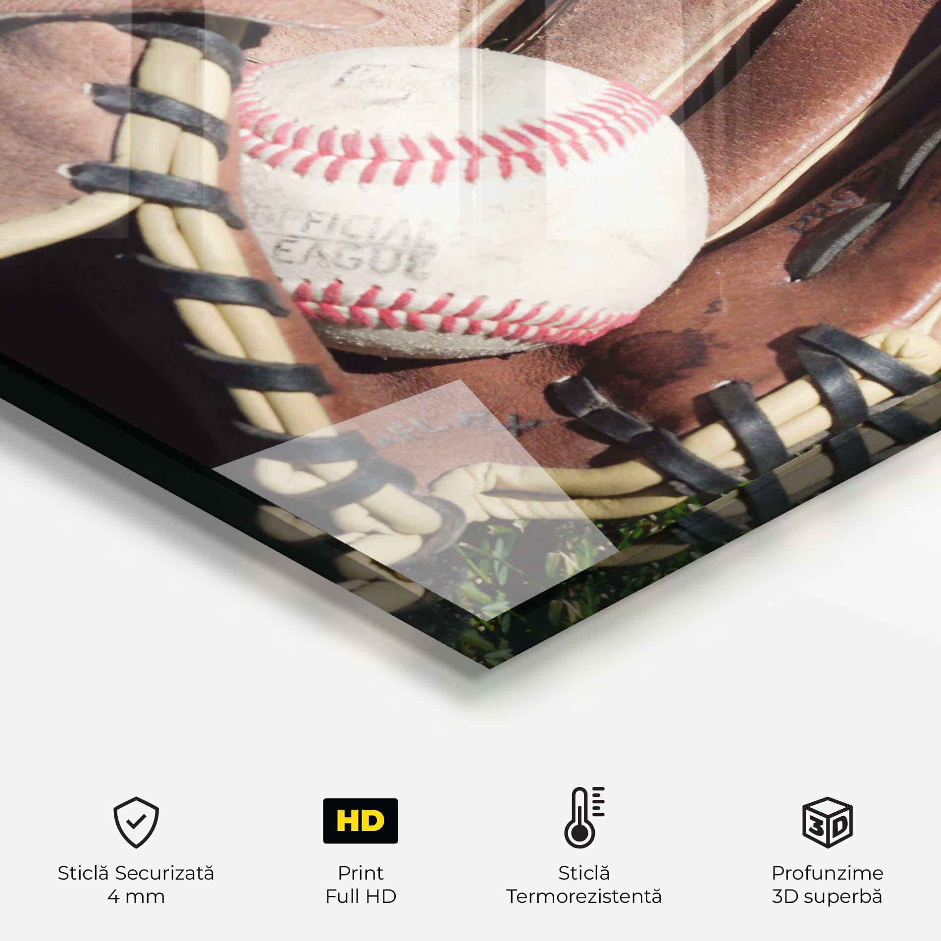 Panou Sticla Bucatarie Brown Baseball Glove mockup 2