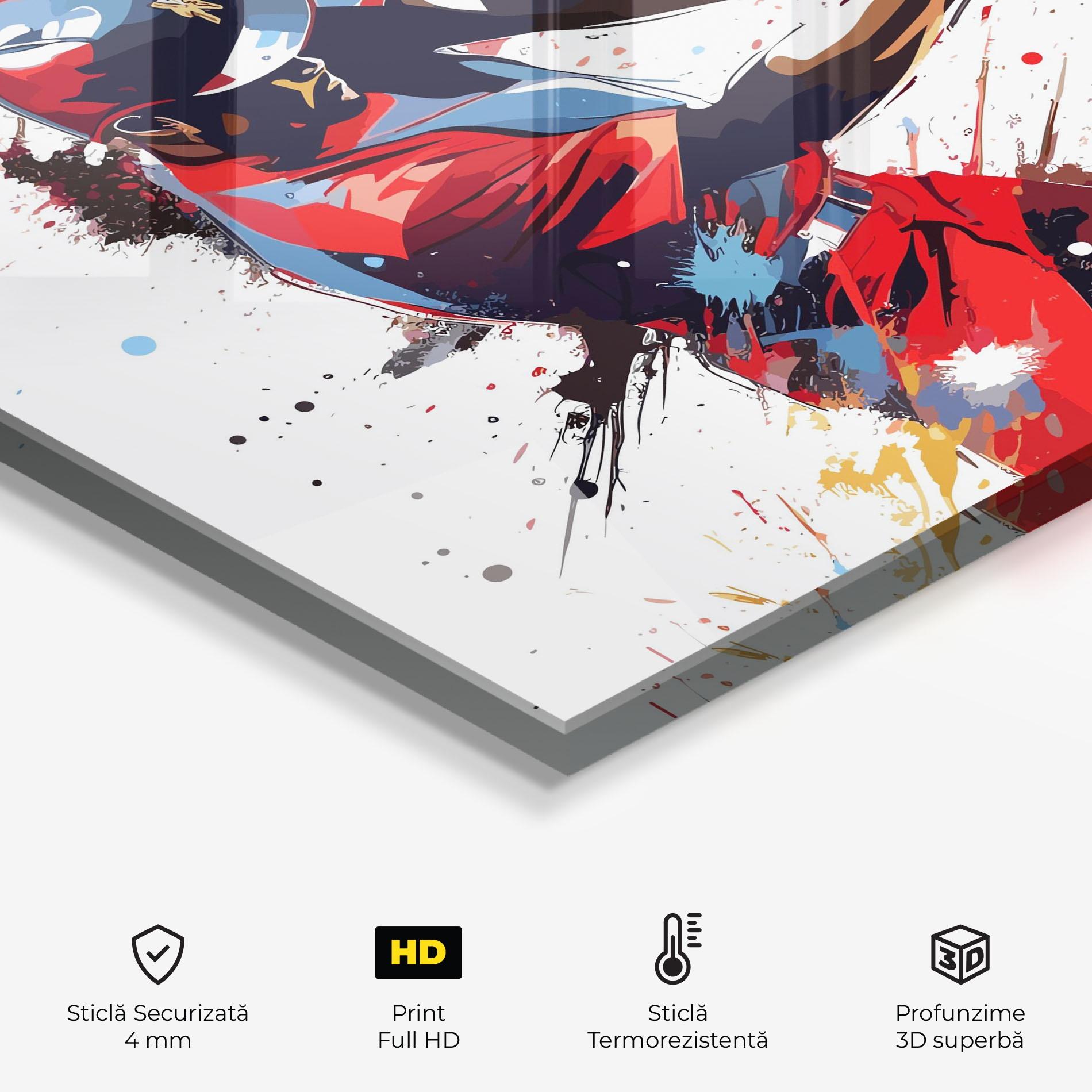 Panou Sticla Bucatarie Colorful Baseball mockup 2