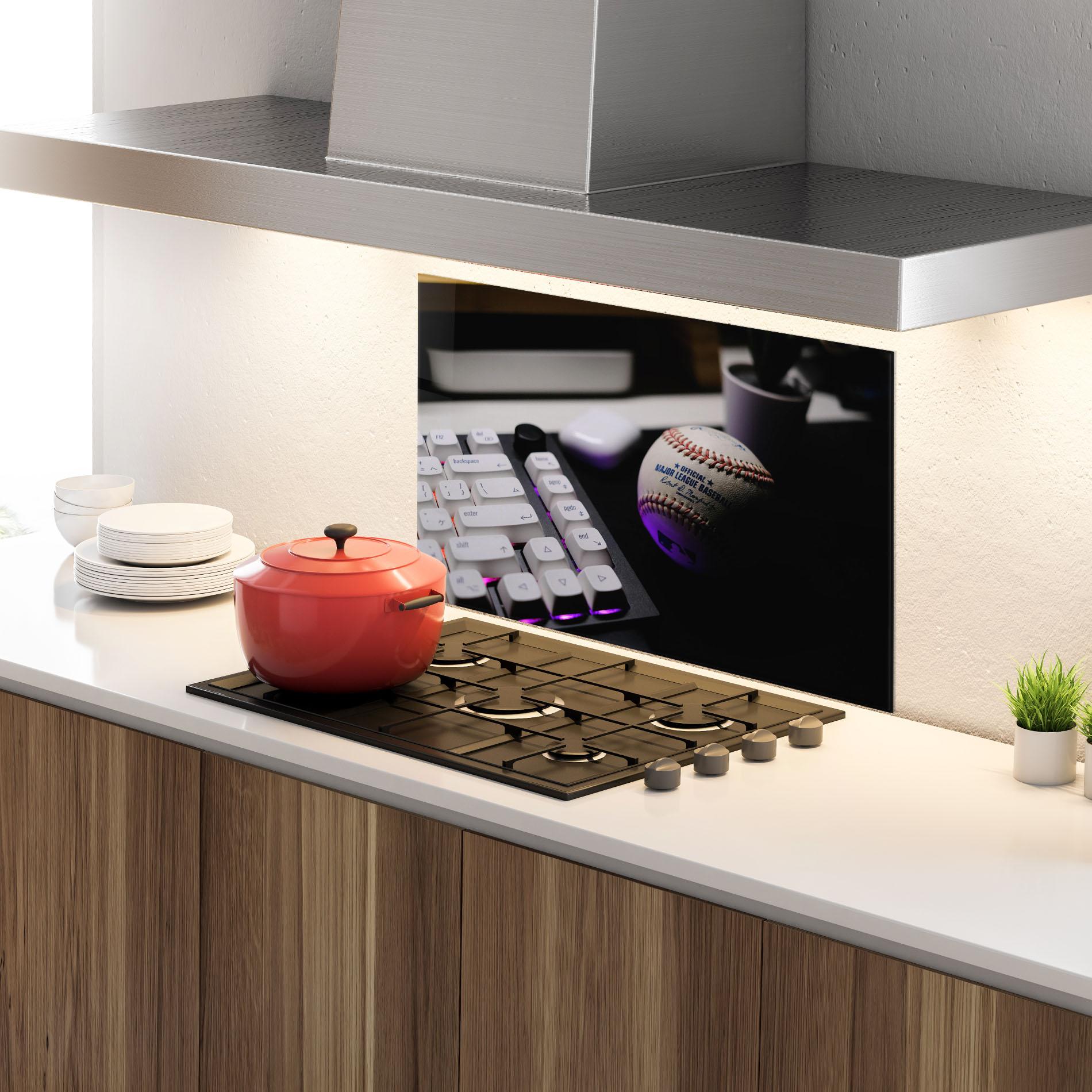 Panou Sticla Bucatarie Baseball Ball Gaming mockup 4