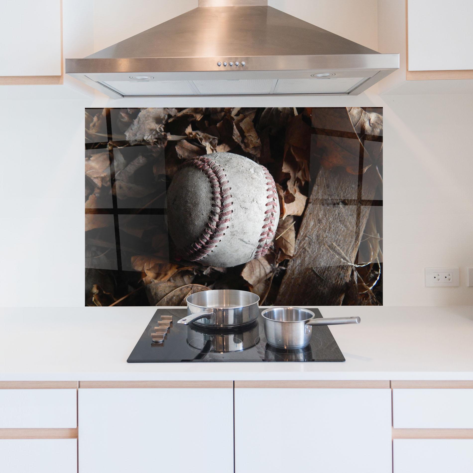 Panou Sticla Bucatarie Autumn Baseball Ball mockup 5