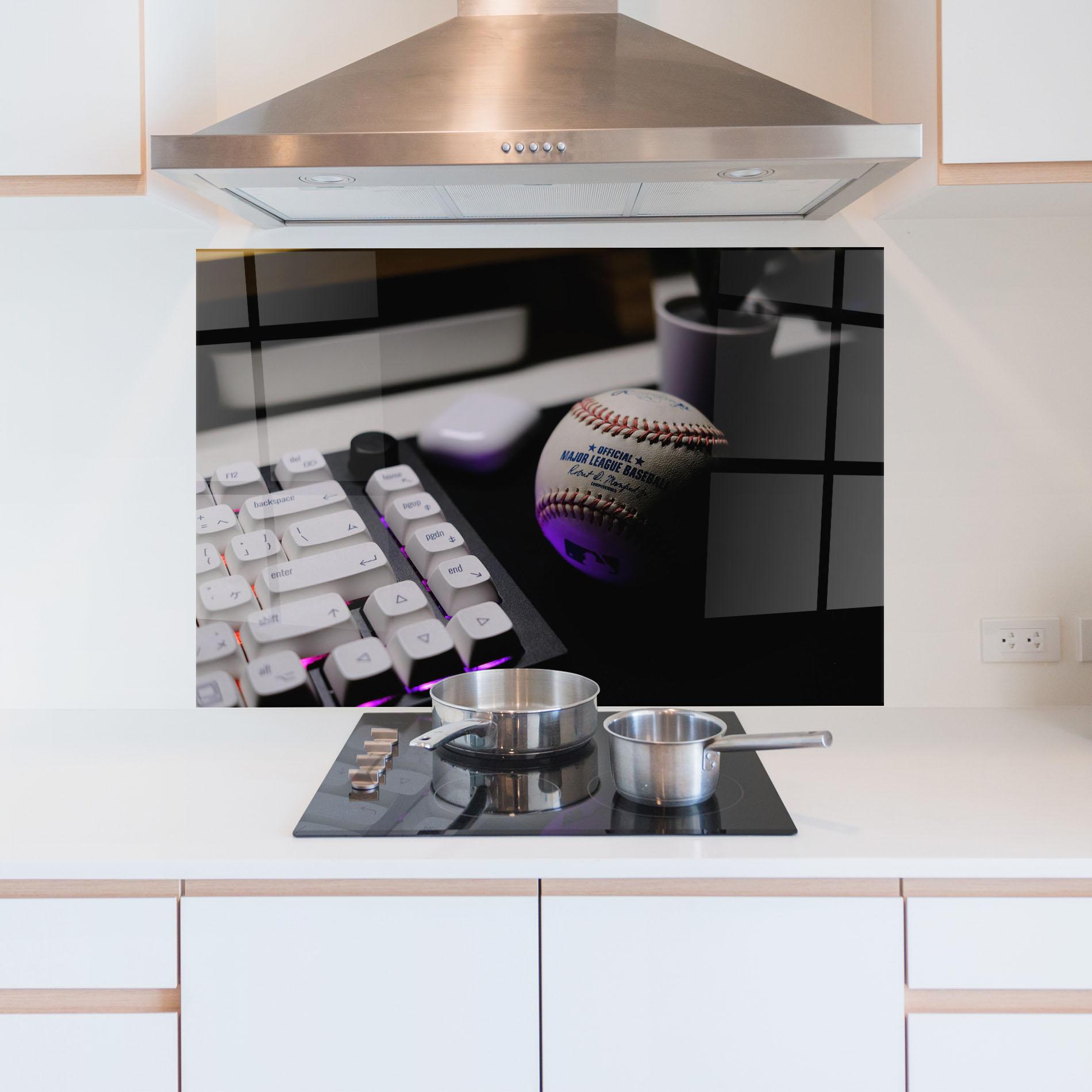 Panou Sticla Bucatarie Baseball Ball Gaming mockup 5