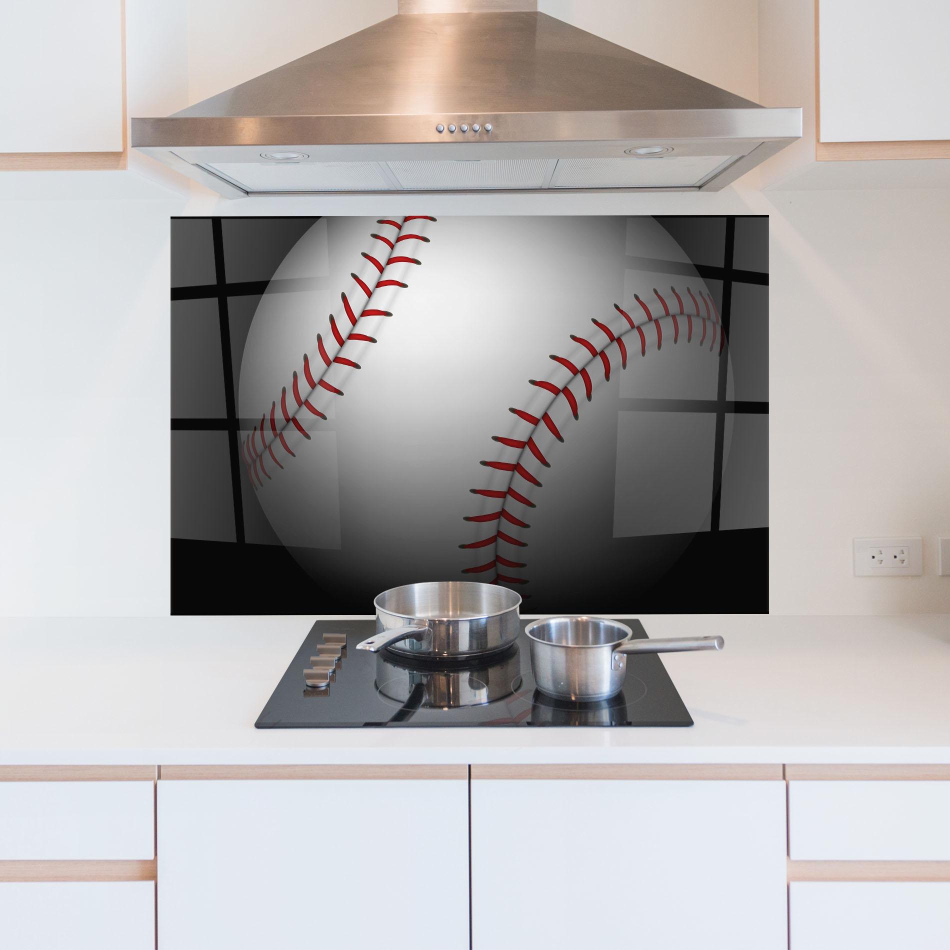 Panou Sticla Bucatarie Close Up Baseball mockup 5