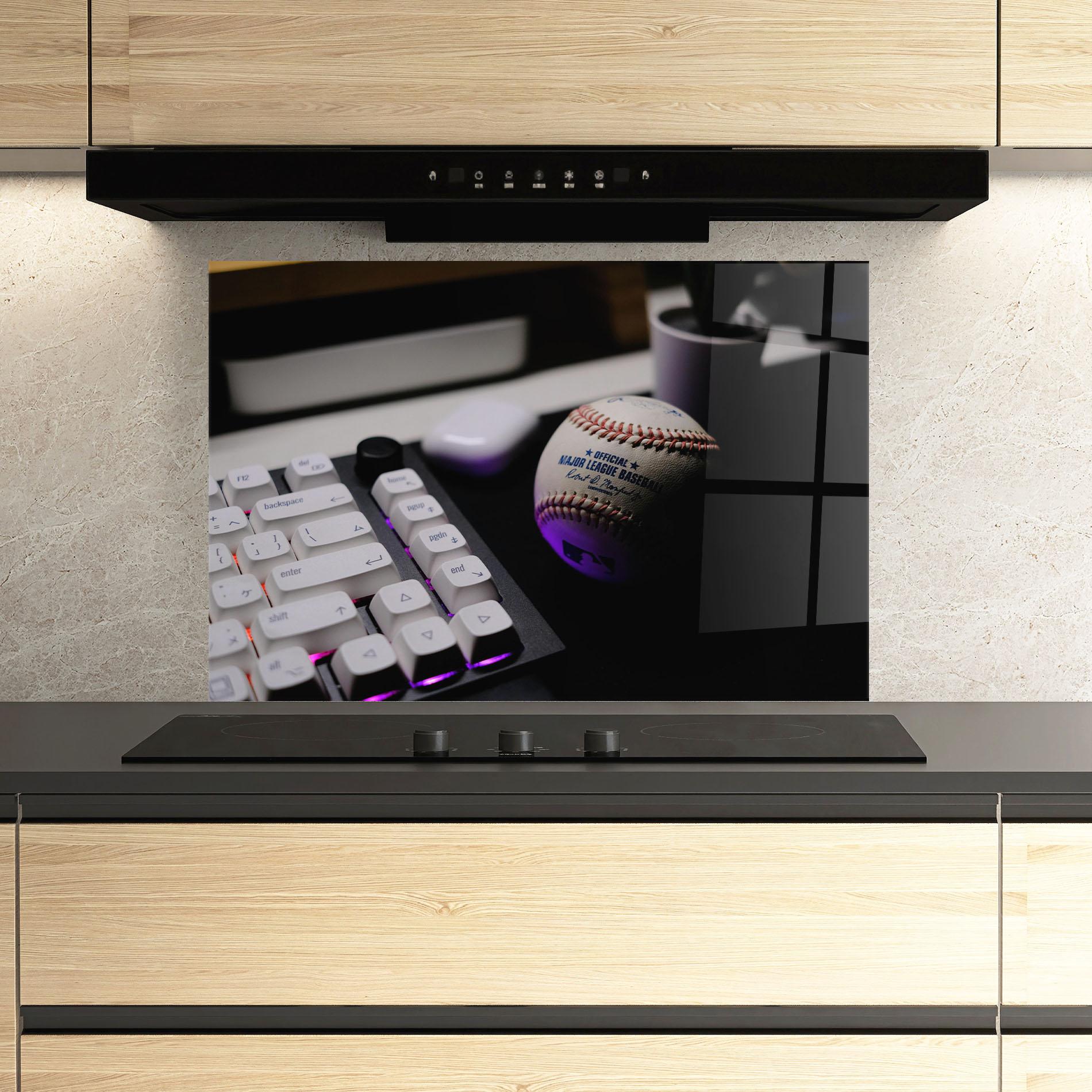 Panou Sticla Bucatarie Baseball Ball Gaming mockup 3