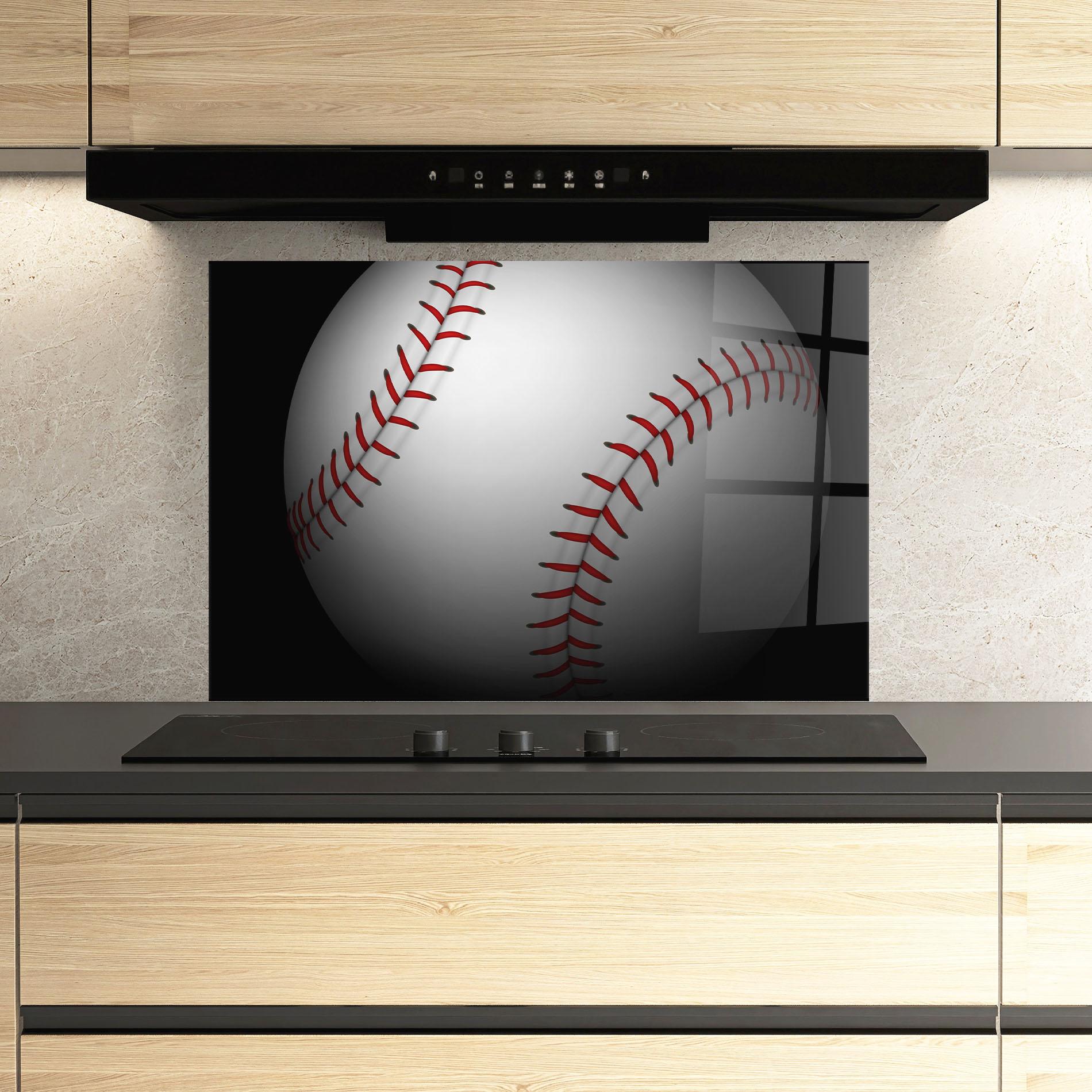 Panou Sticla Bucatarie Close Up Baseball mockup 3