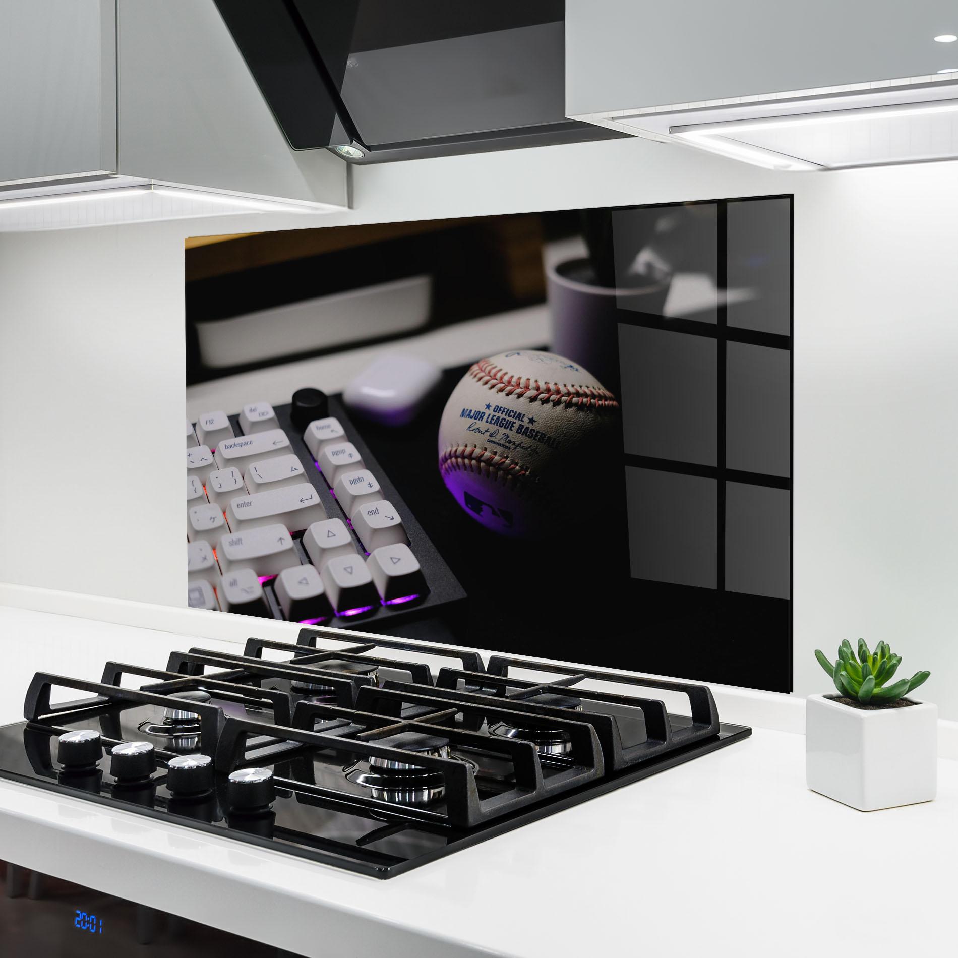 Panou Sticla Bucatarie Baseball Ball Gaming mockup 6