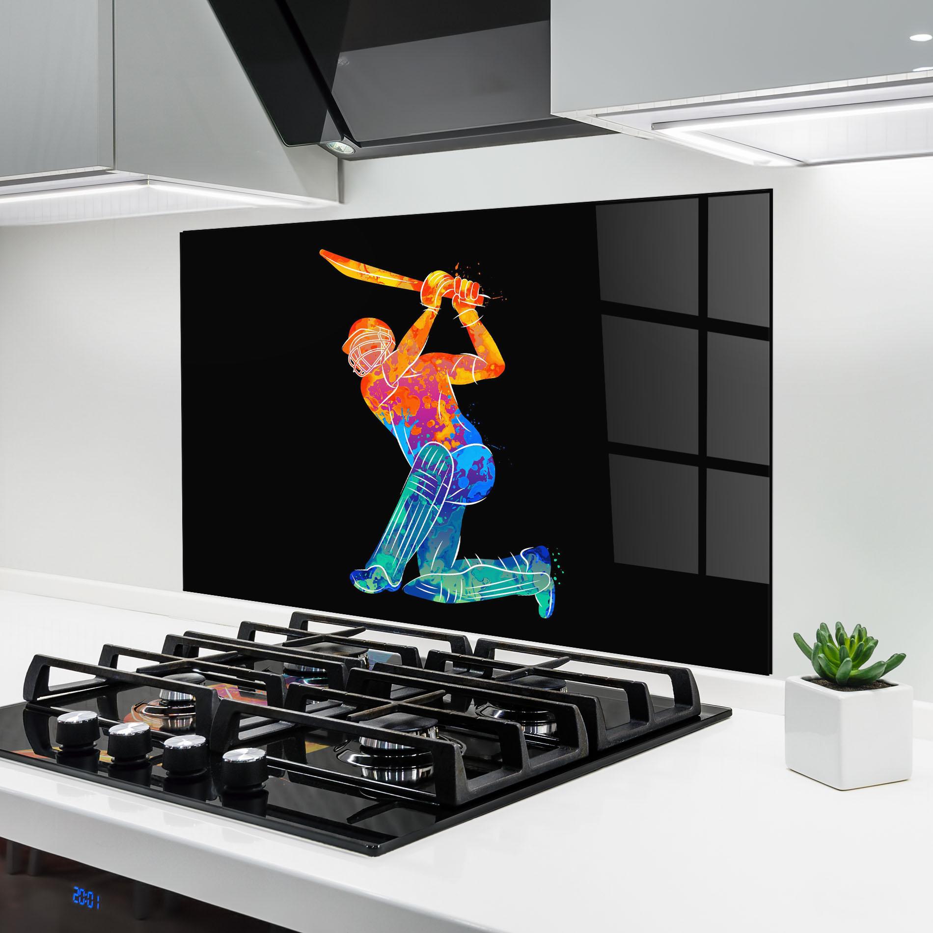 Panou Sticla Bucatarie Baseball Color Art mockup 6