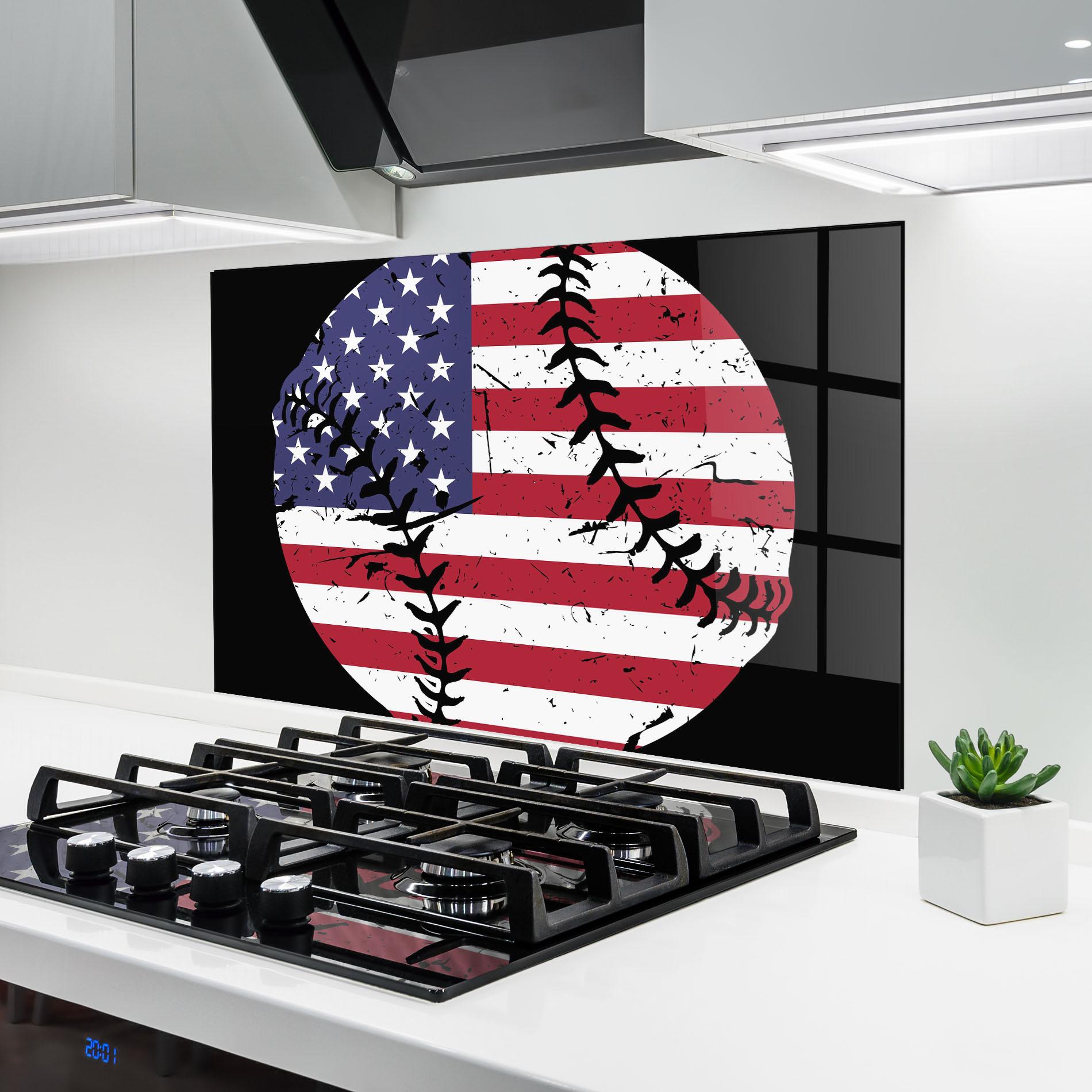 Panou Sticla Bucatarie Baseball Usa mockup 6