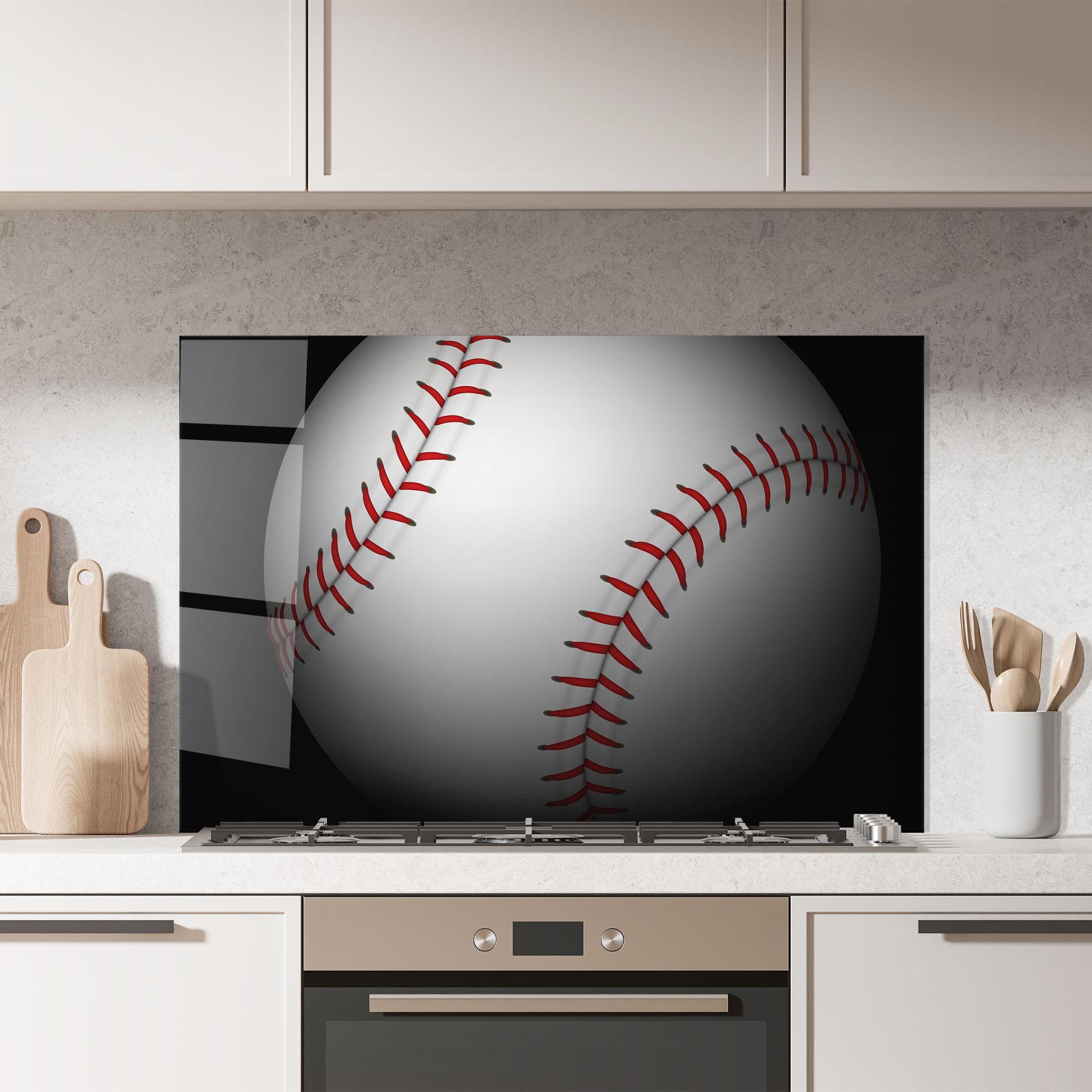 Panou Sticla Bucatarie Close Up Baseball mockup 7