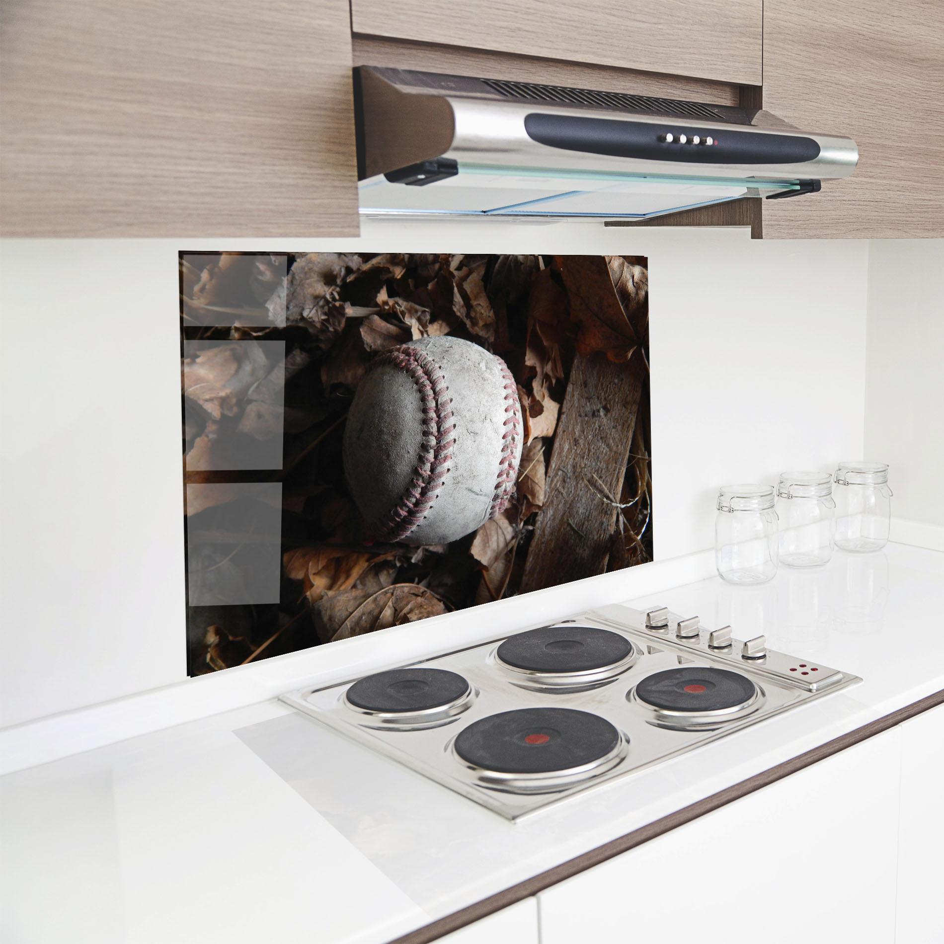 Panou Sticla Bucatarie Autumn Baseball Ball mockup 8