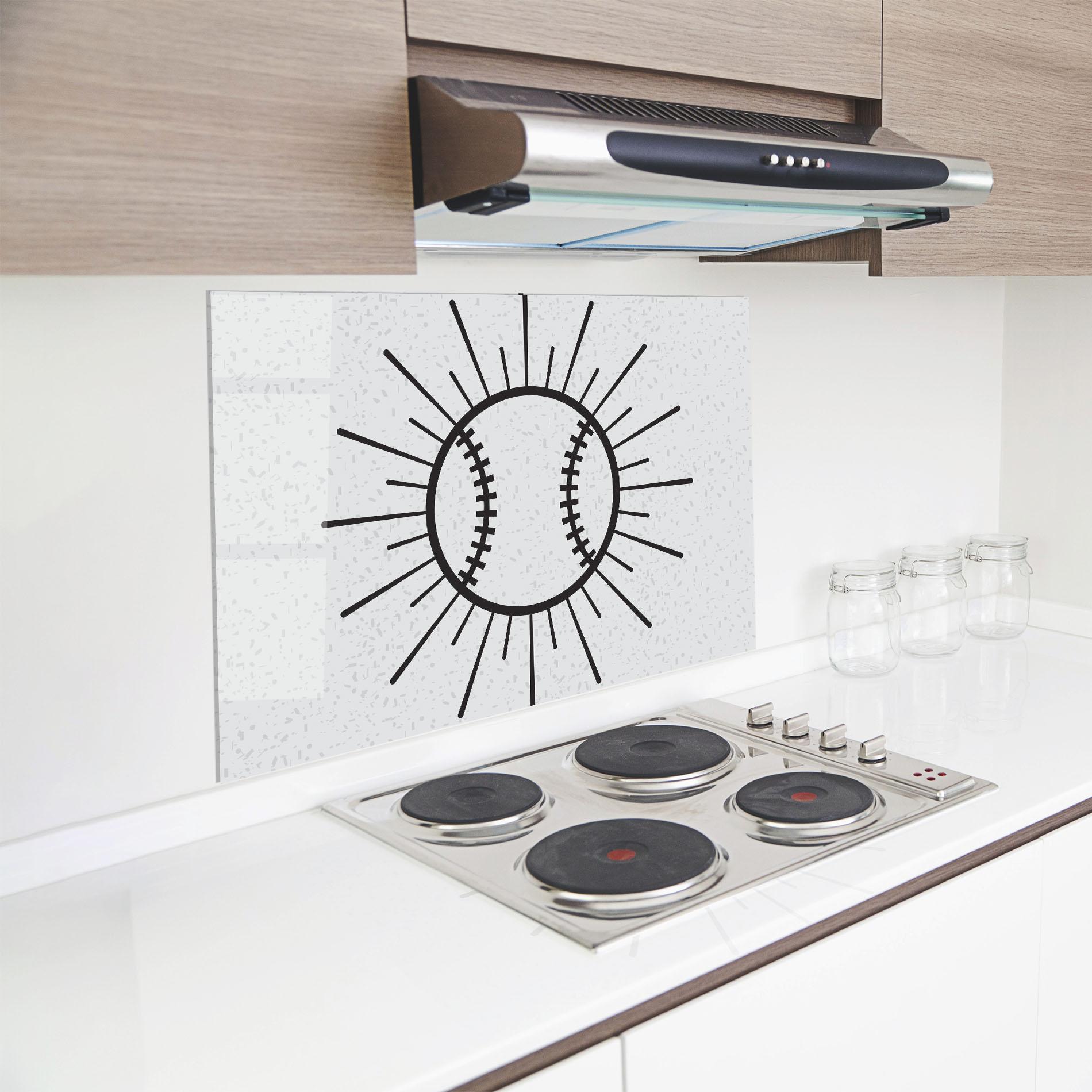 Panou Sticla Bucatarie Baseball Line mockup 8