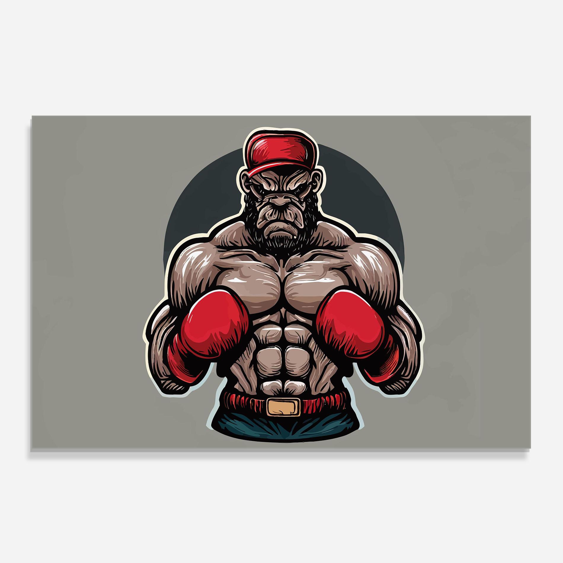Panou Sticla Bucatarie Boxer Character mockup 0