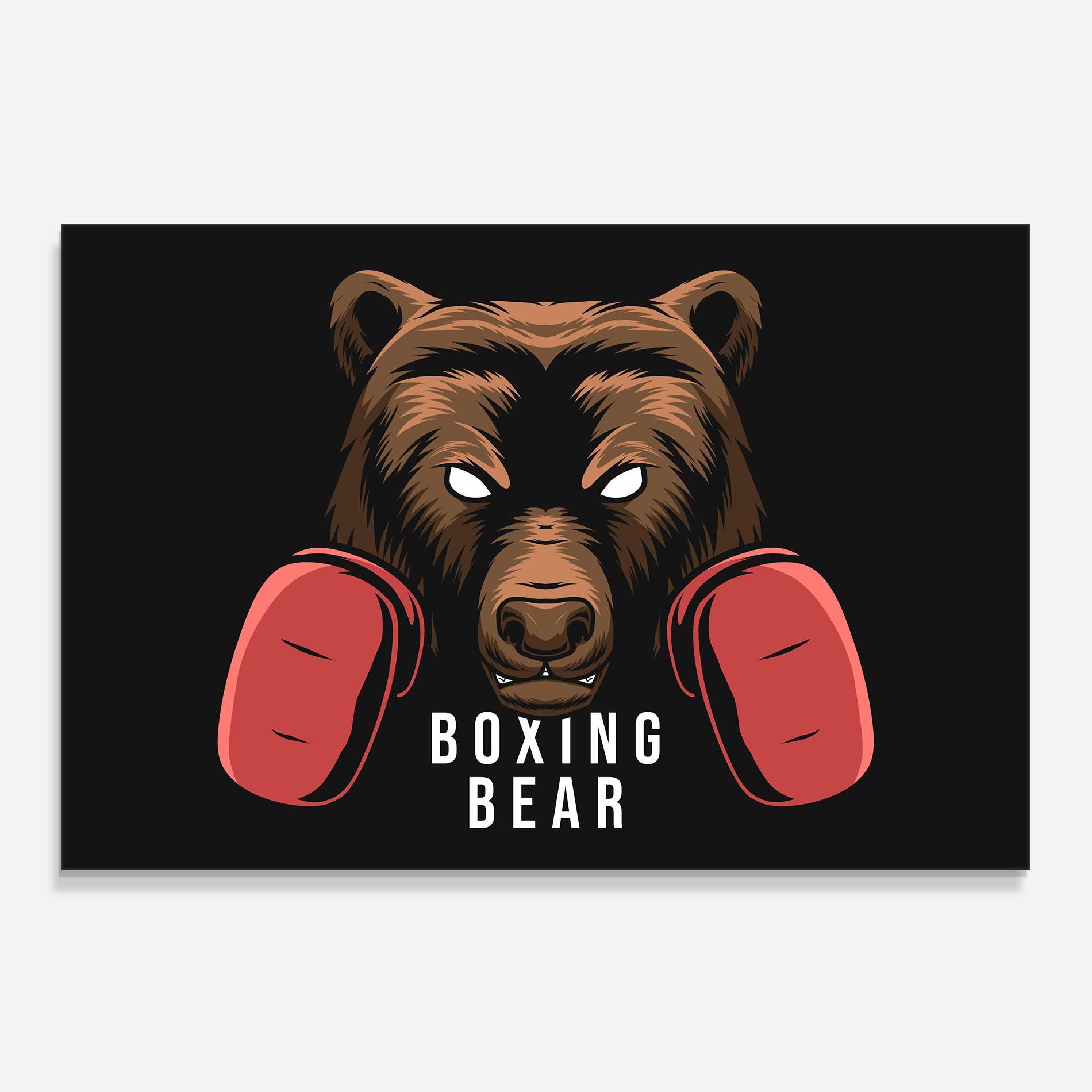 Panou Sticla Bucatarie Boxing Bear mockup 0