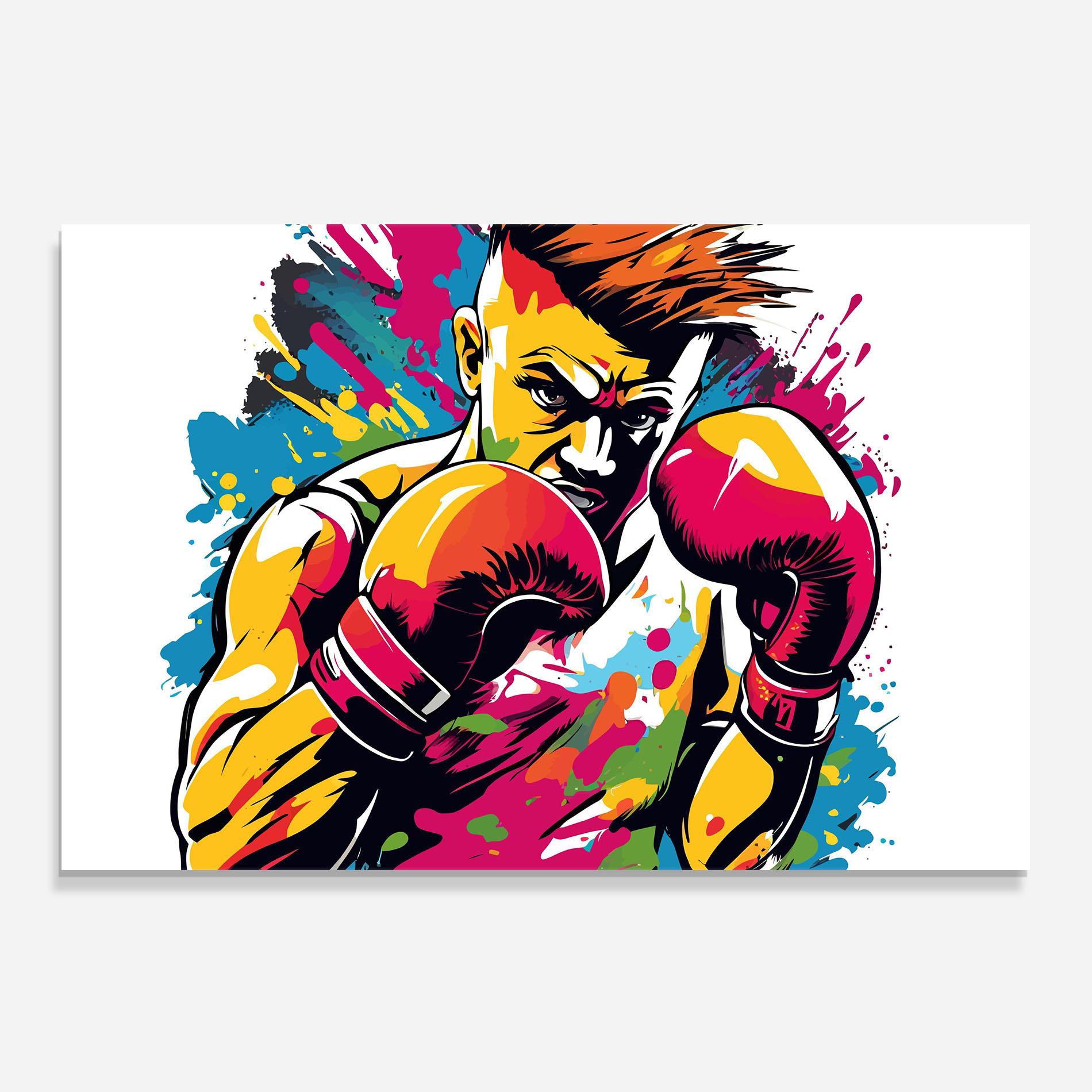 Panou Sticla Bucatarie Boxing Illustration mockup 0
