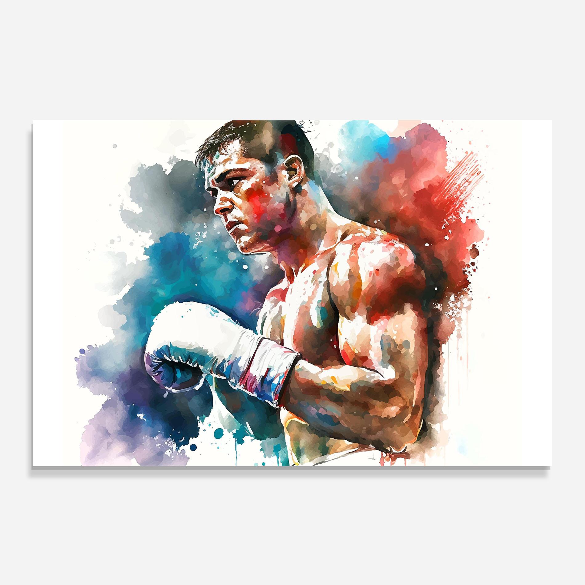 Panou Sticla Bucatarie Boxing Red Blue mockup 0