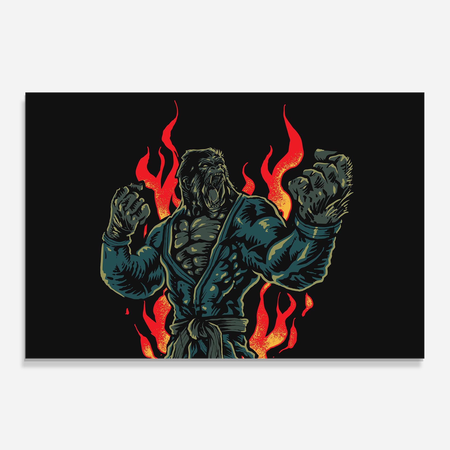 Panou Sticla Bucatarie Gorilla Box Fighter mockup 0