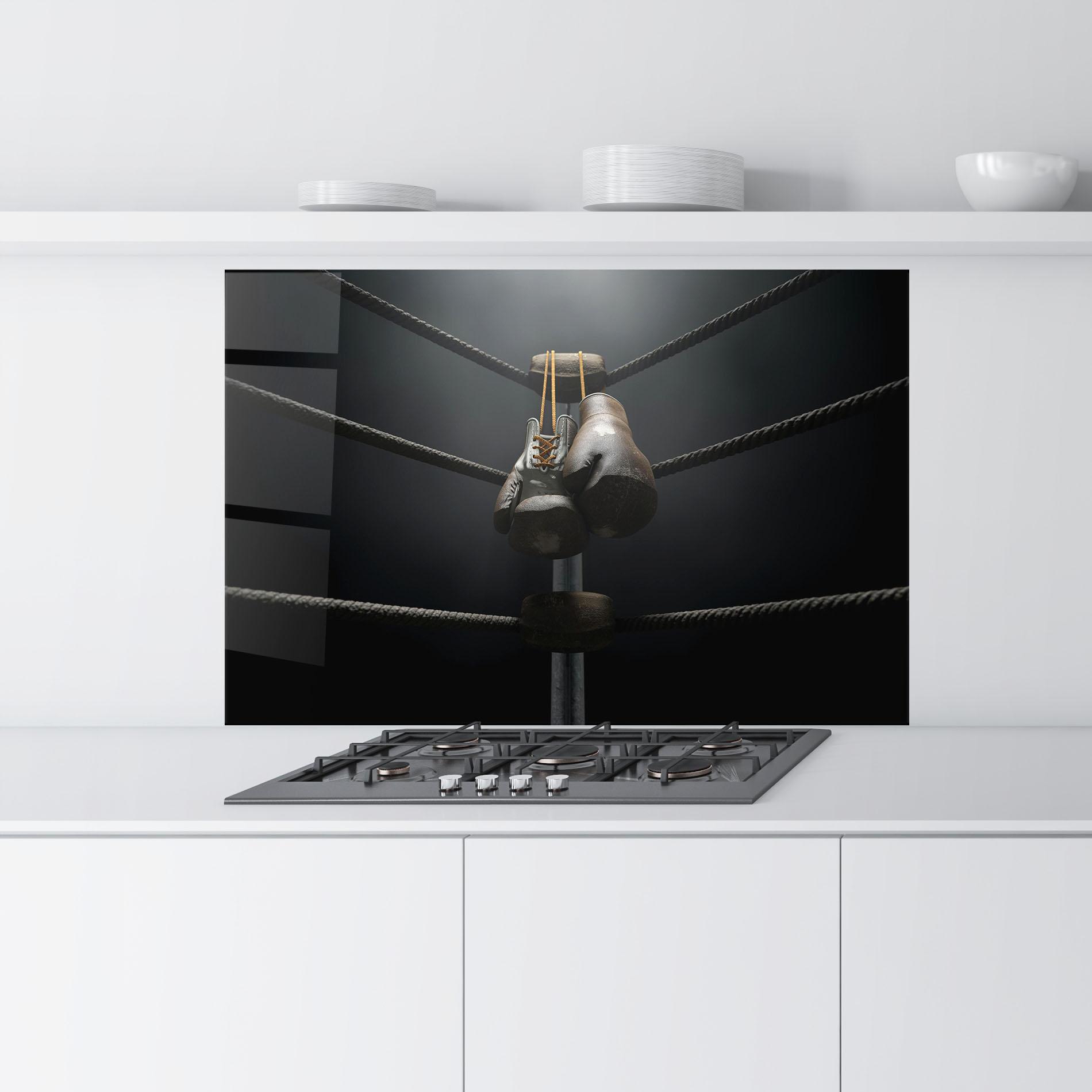 Panou Sticla Bucatarie Black Boxing Glove mockup 9