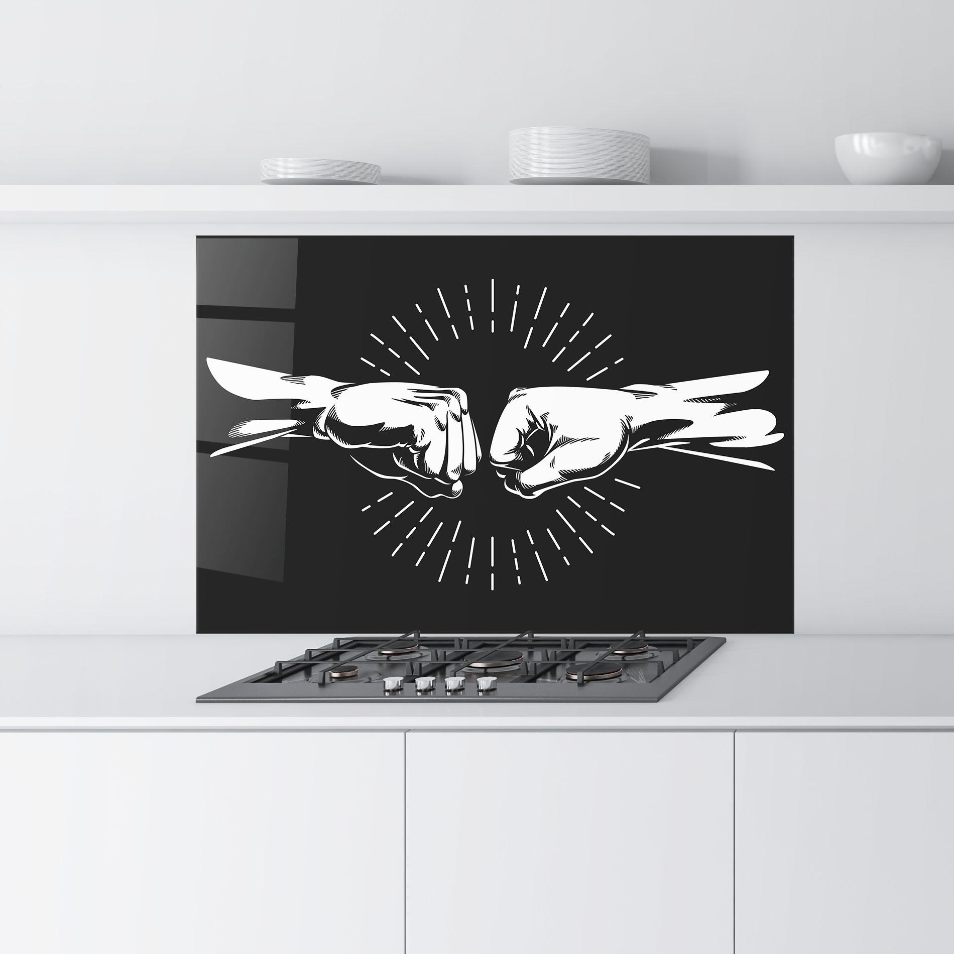 Panou Sticla Bucatarie Grey Handshake Box mockup 9