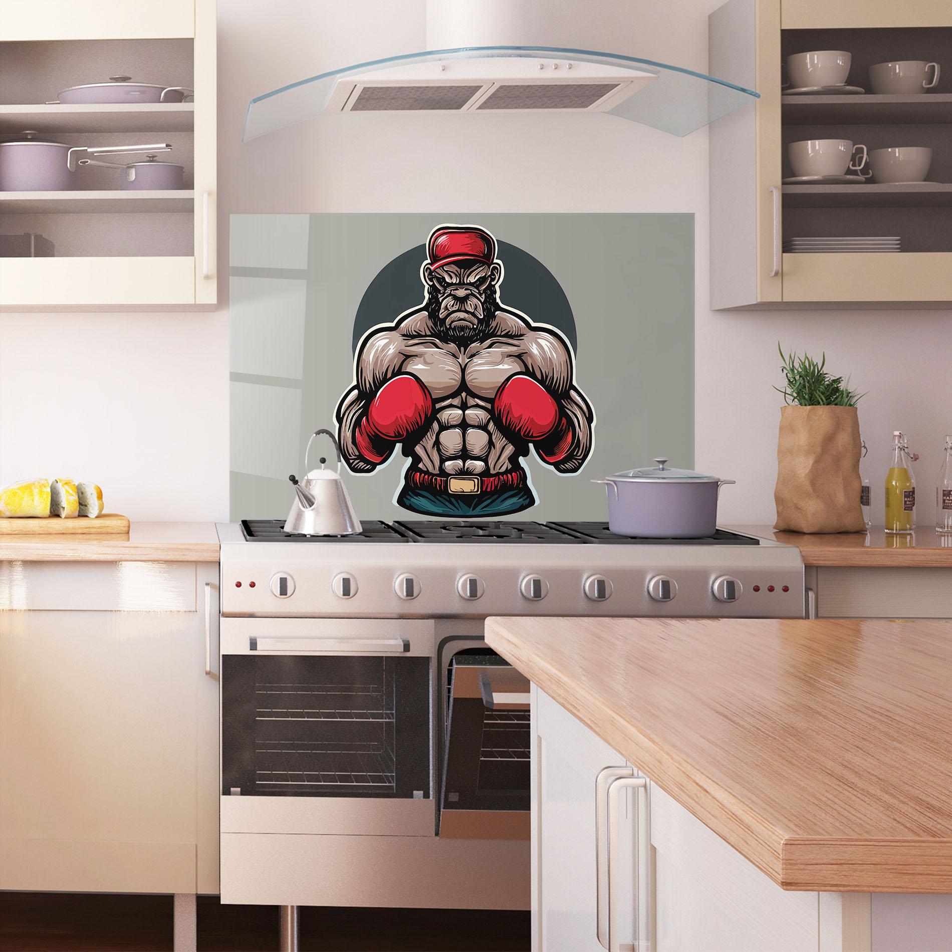 Panou Sticla Bucatarie Boxer Character mockup 1