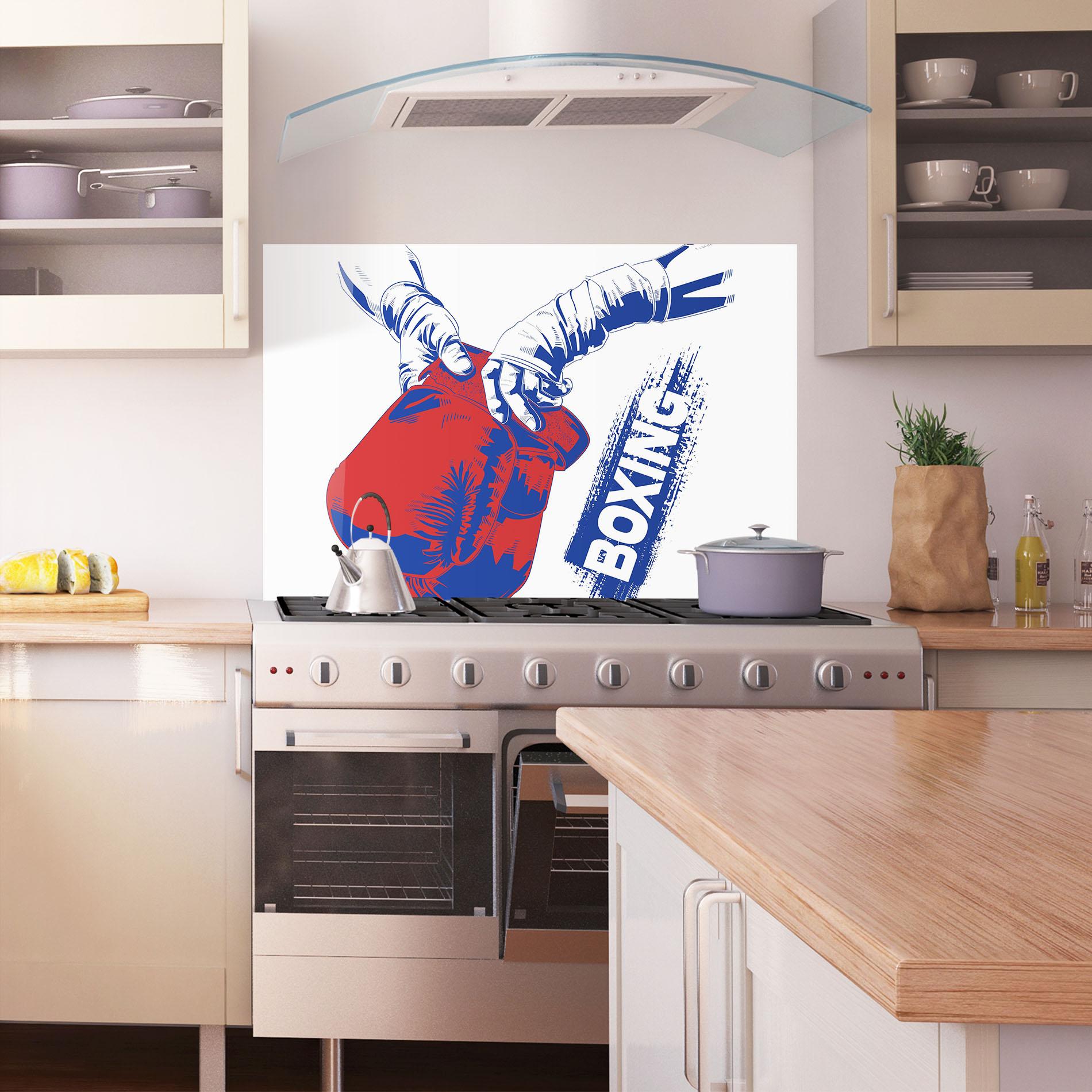 Panou Sticla Bucatarie Boxing Blue mockup 1