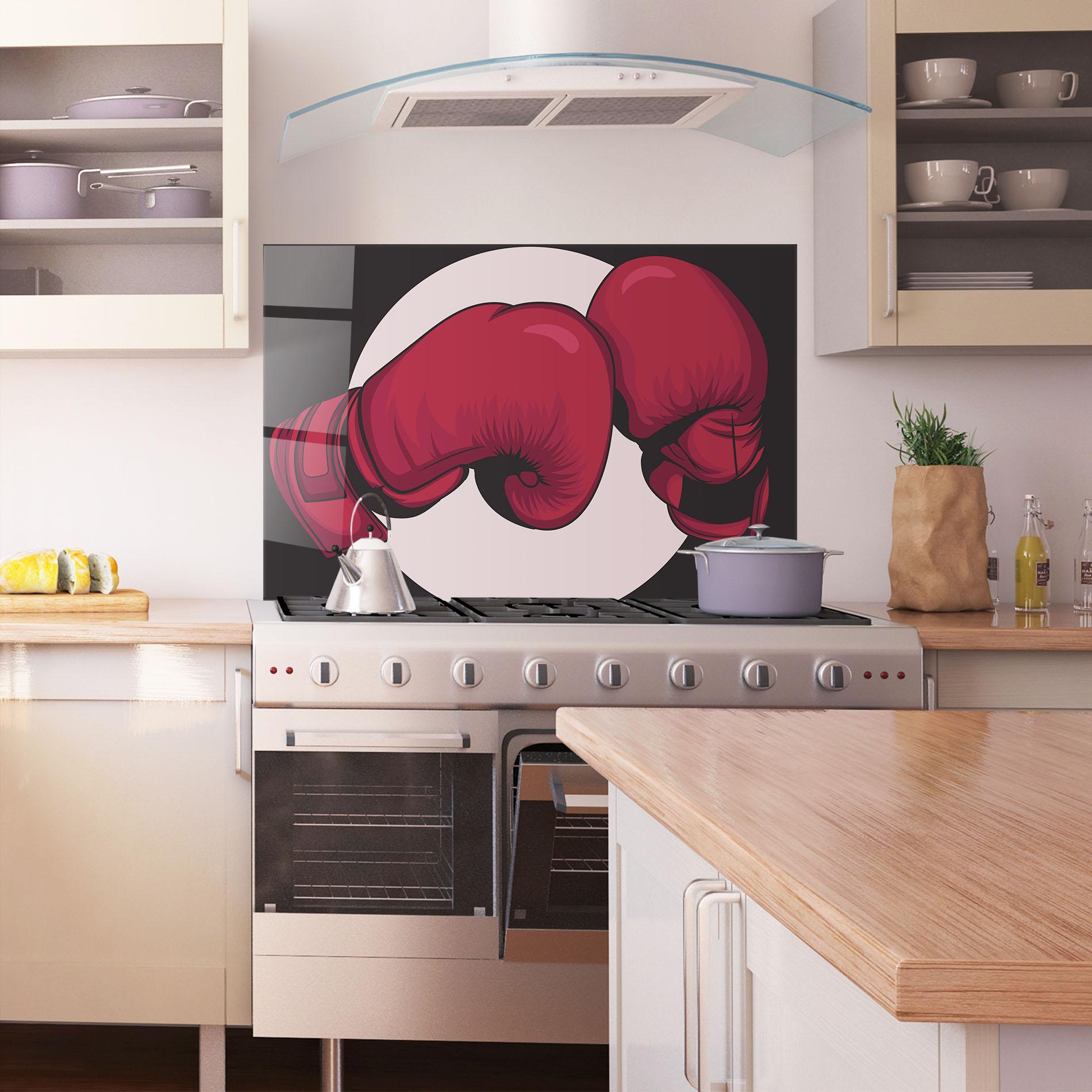 Panou Sticla Bucatarie Boxing Cream Circle mockup 1