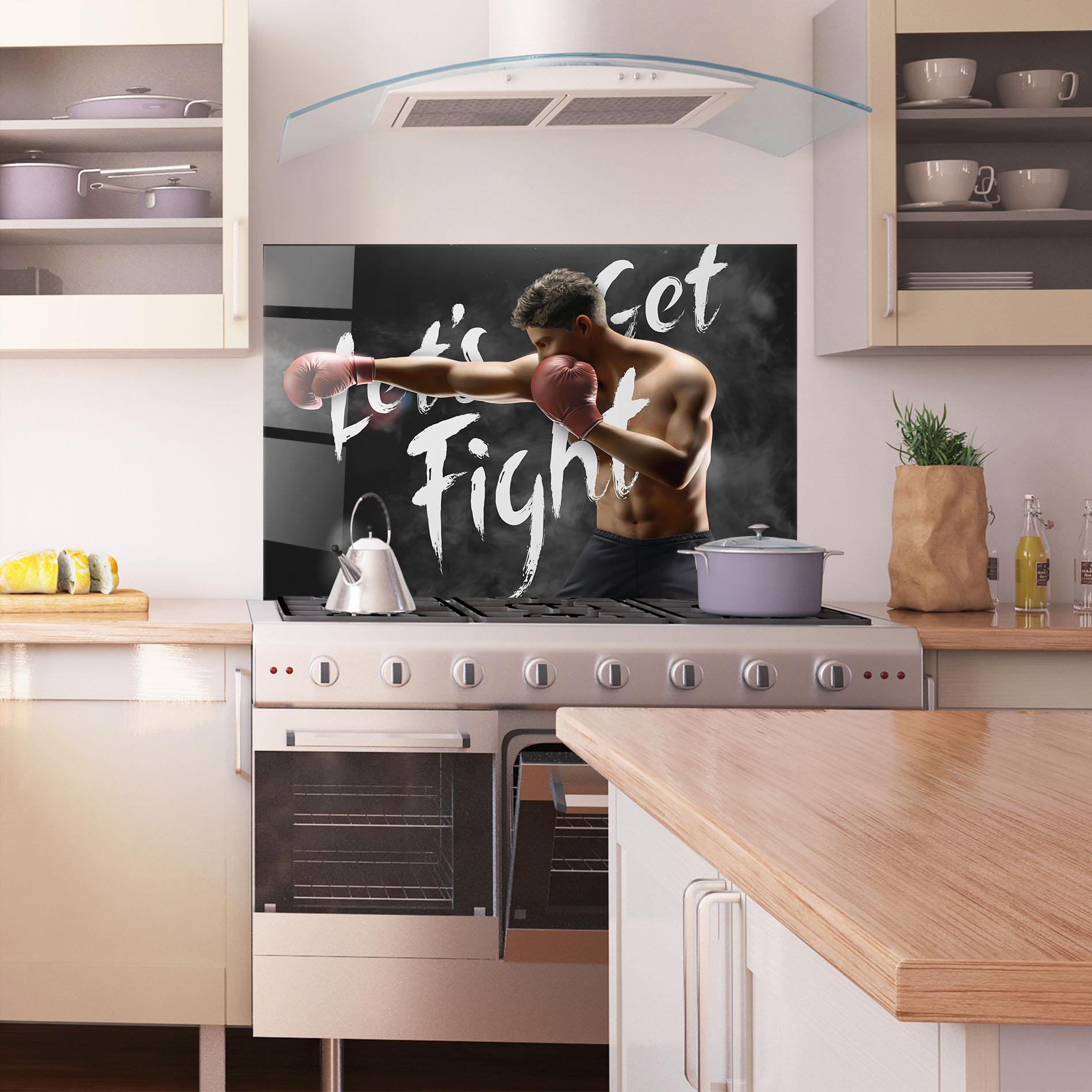 Panou Sticla Bucatarie Lets Get Fight mockup 1