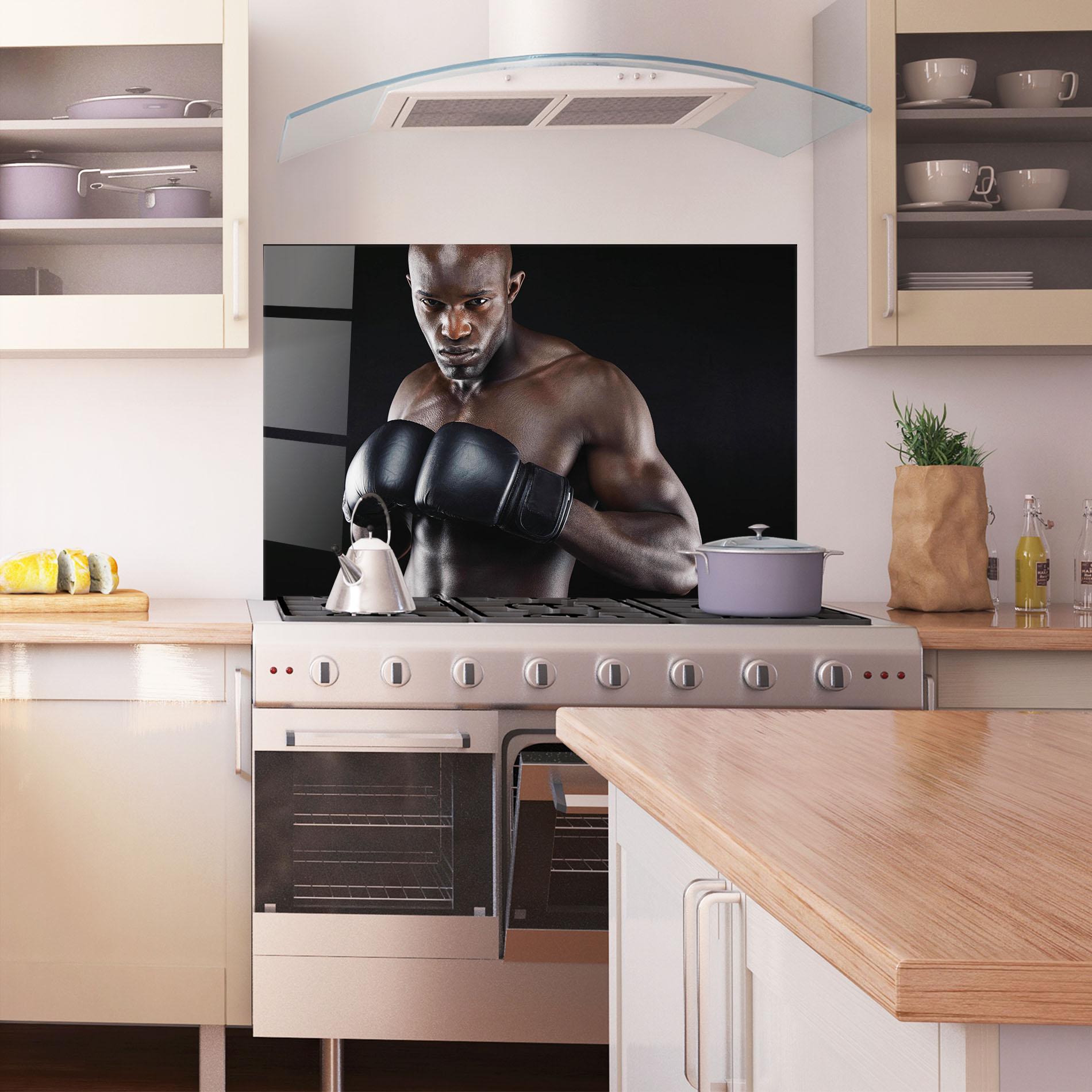 Panou Sticla Bucatarie Powerful Fighter mockup 1