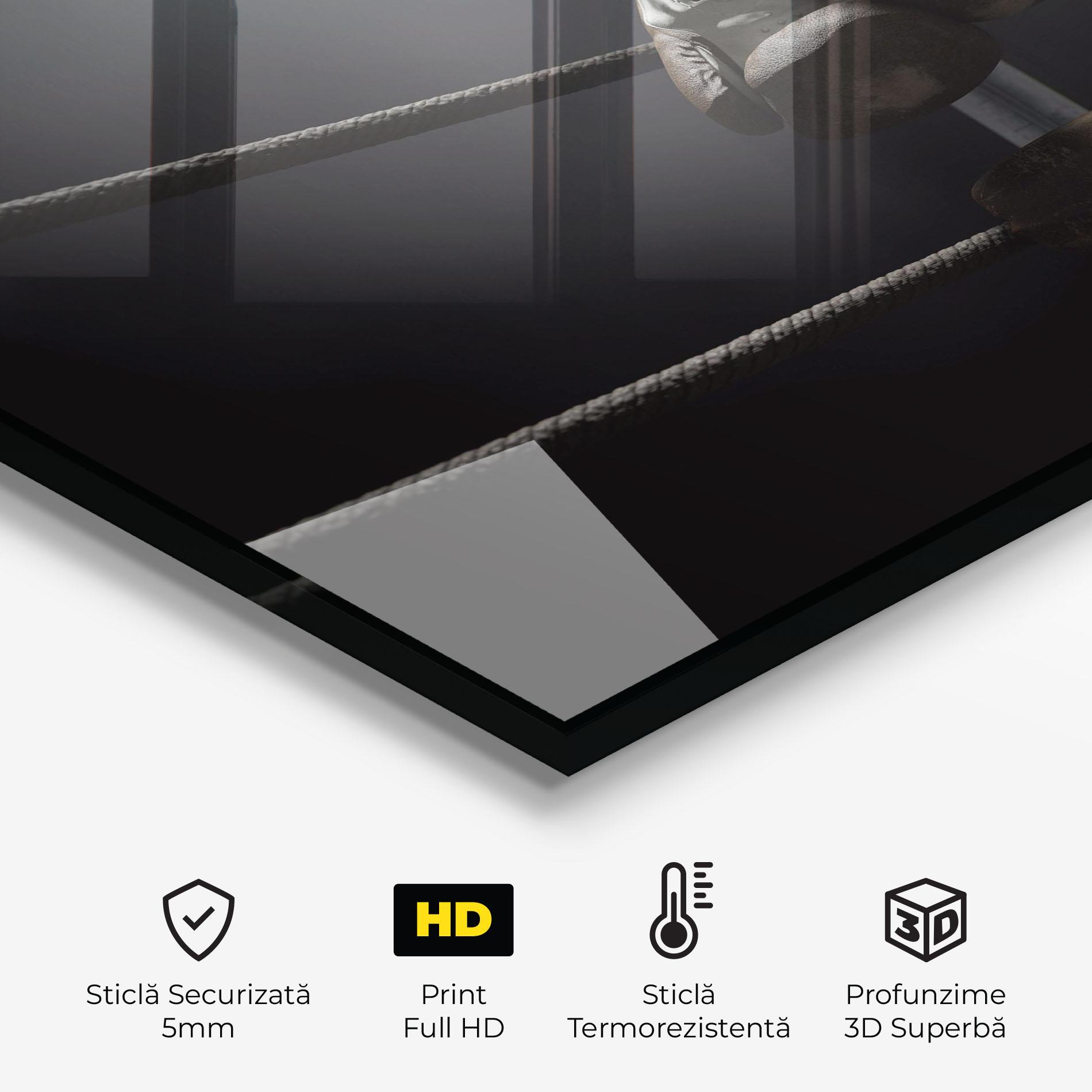 Panou Sticla Bucatarie Black Boxing Glove mockup 2