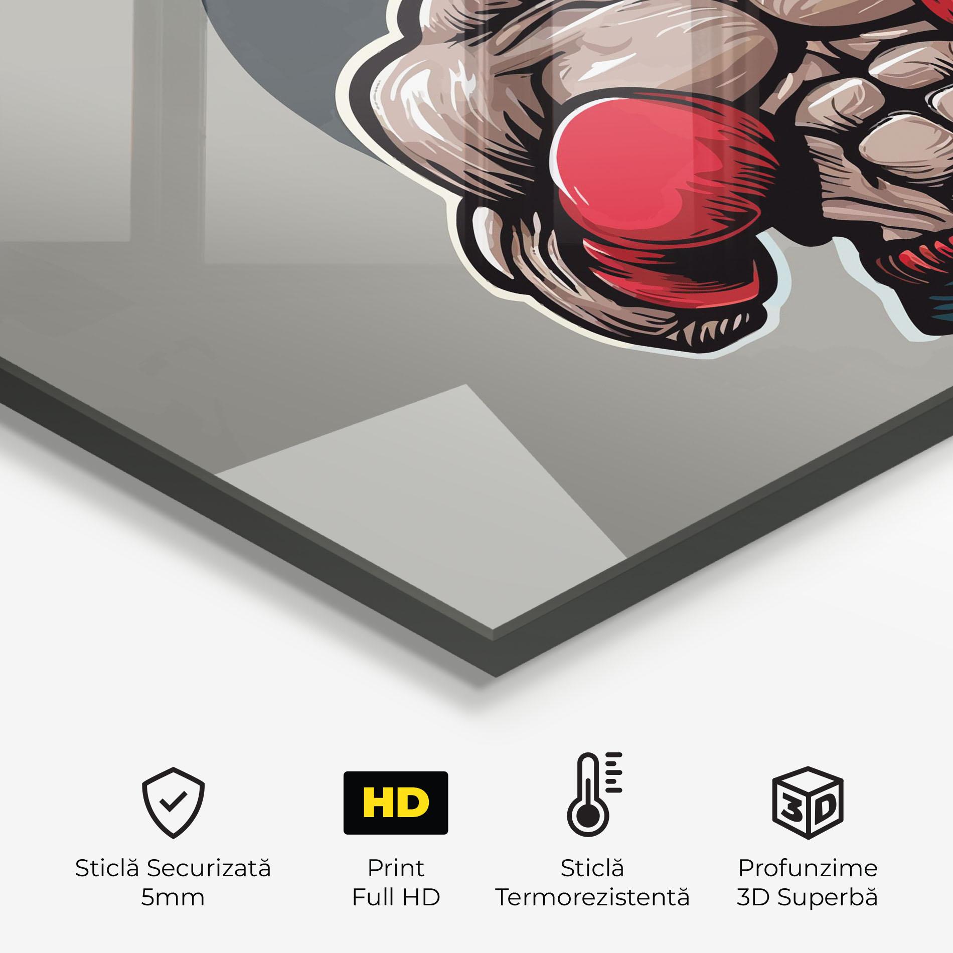 Panou Sticla Bucatarie Boxer Character mockup 2