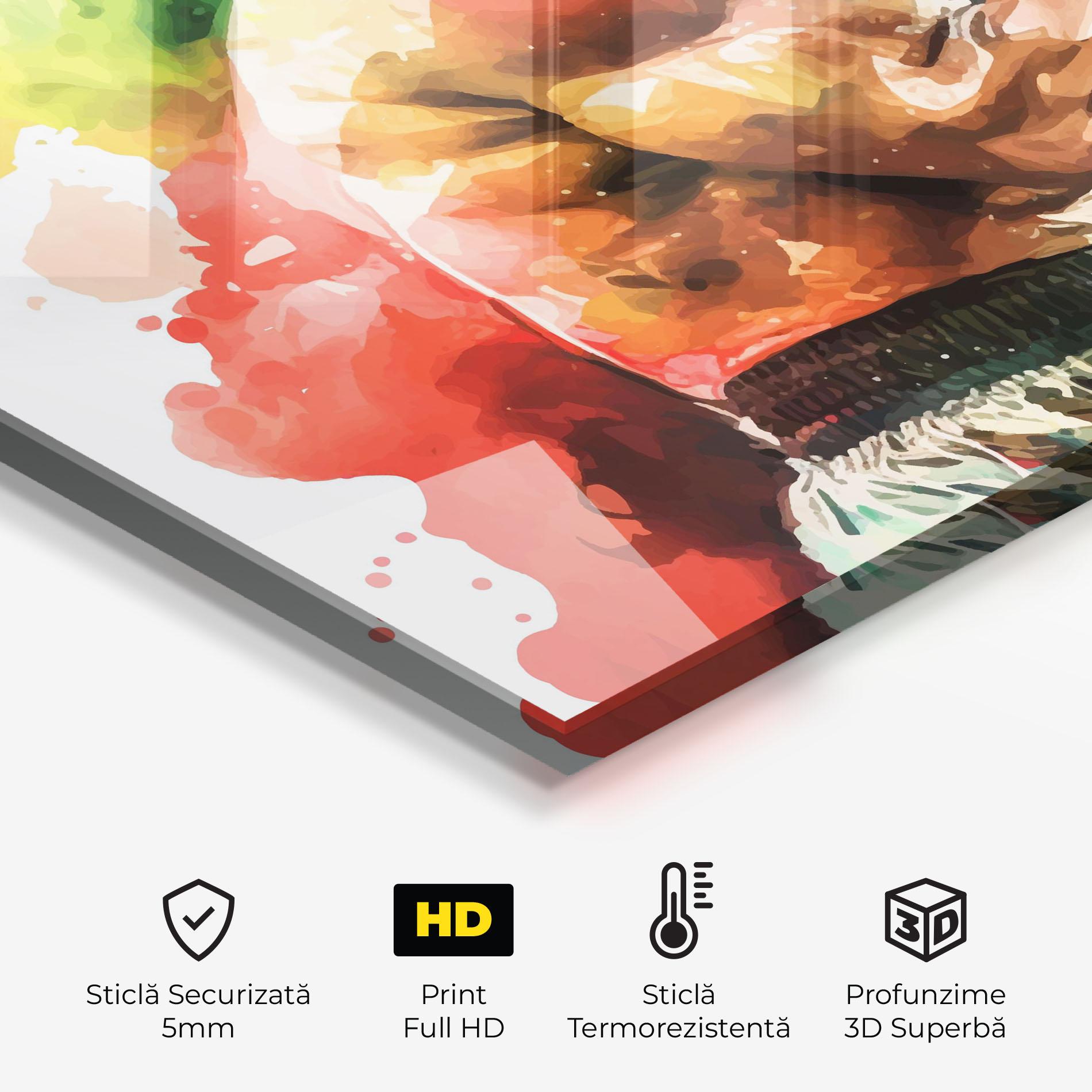 Panou Sticla Bucatarie Boxing Blue Red mockup 2