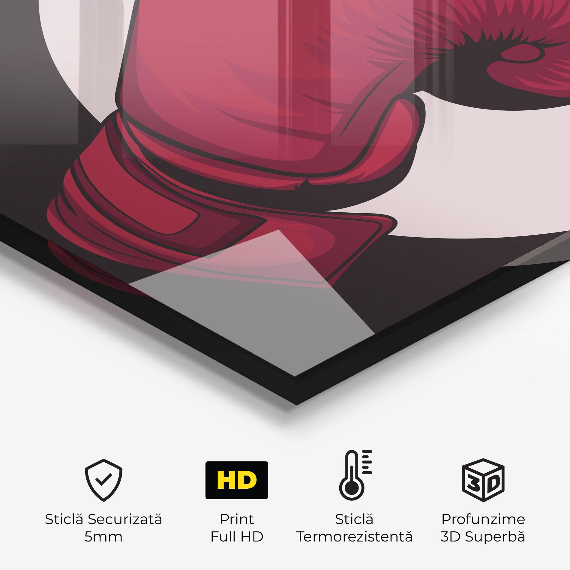 Panou Sticla Bucatarie Boxing Cream Circle mockup 2