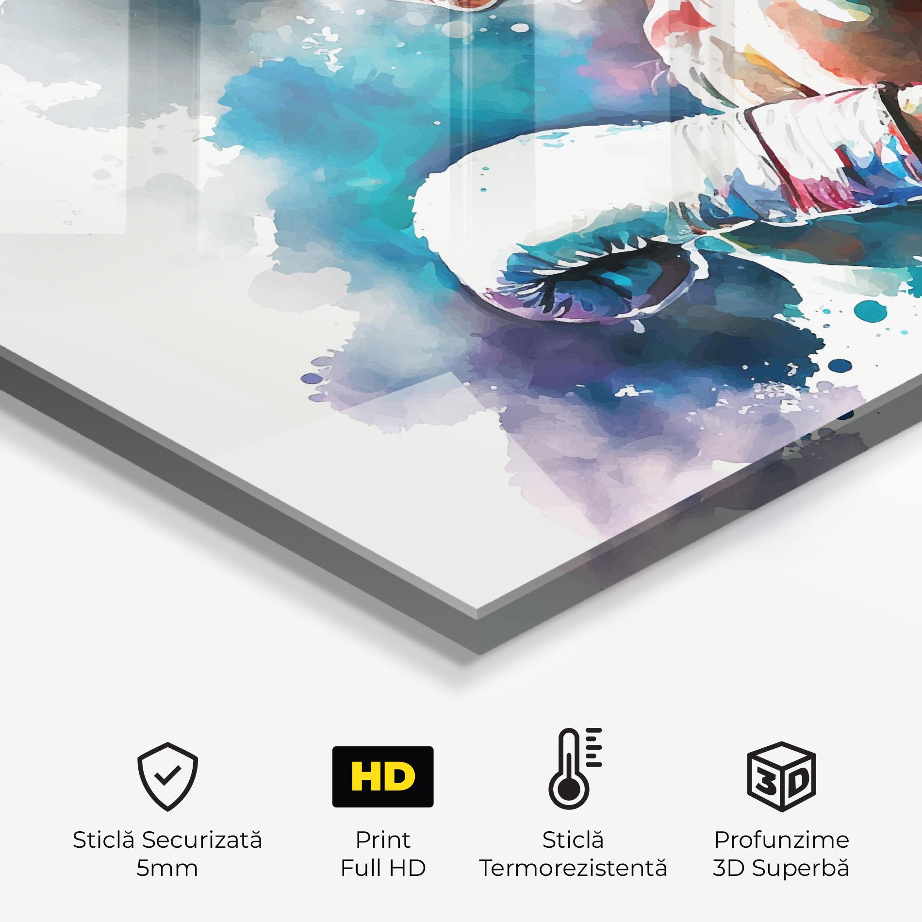 Panou Sticla Bucatarie Boxing Red Blue mockup 2